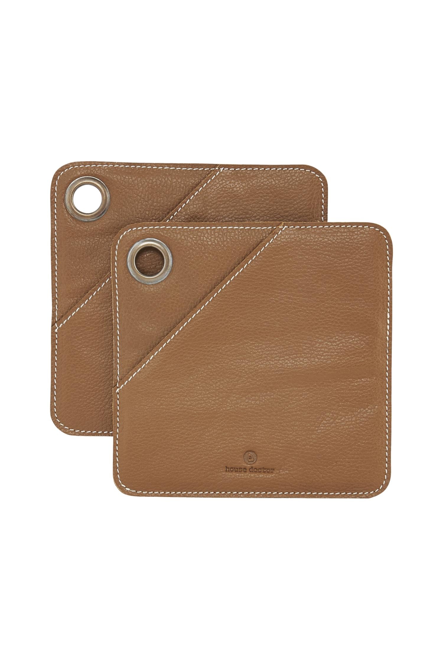 square leather potholders