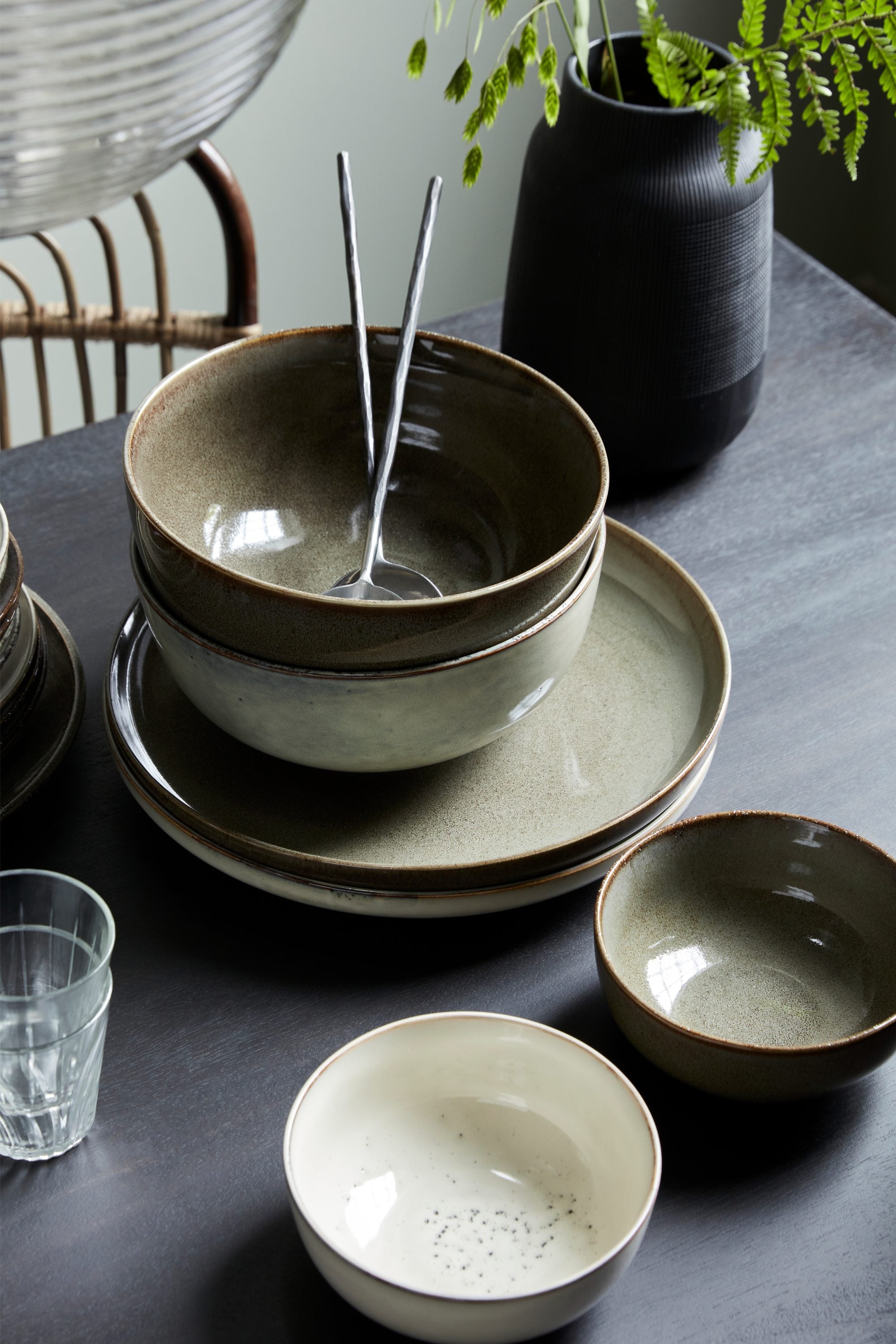 lake bowl round green 14.5cm