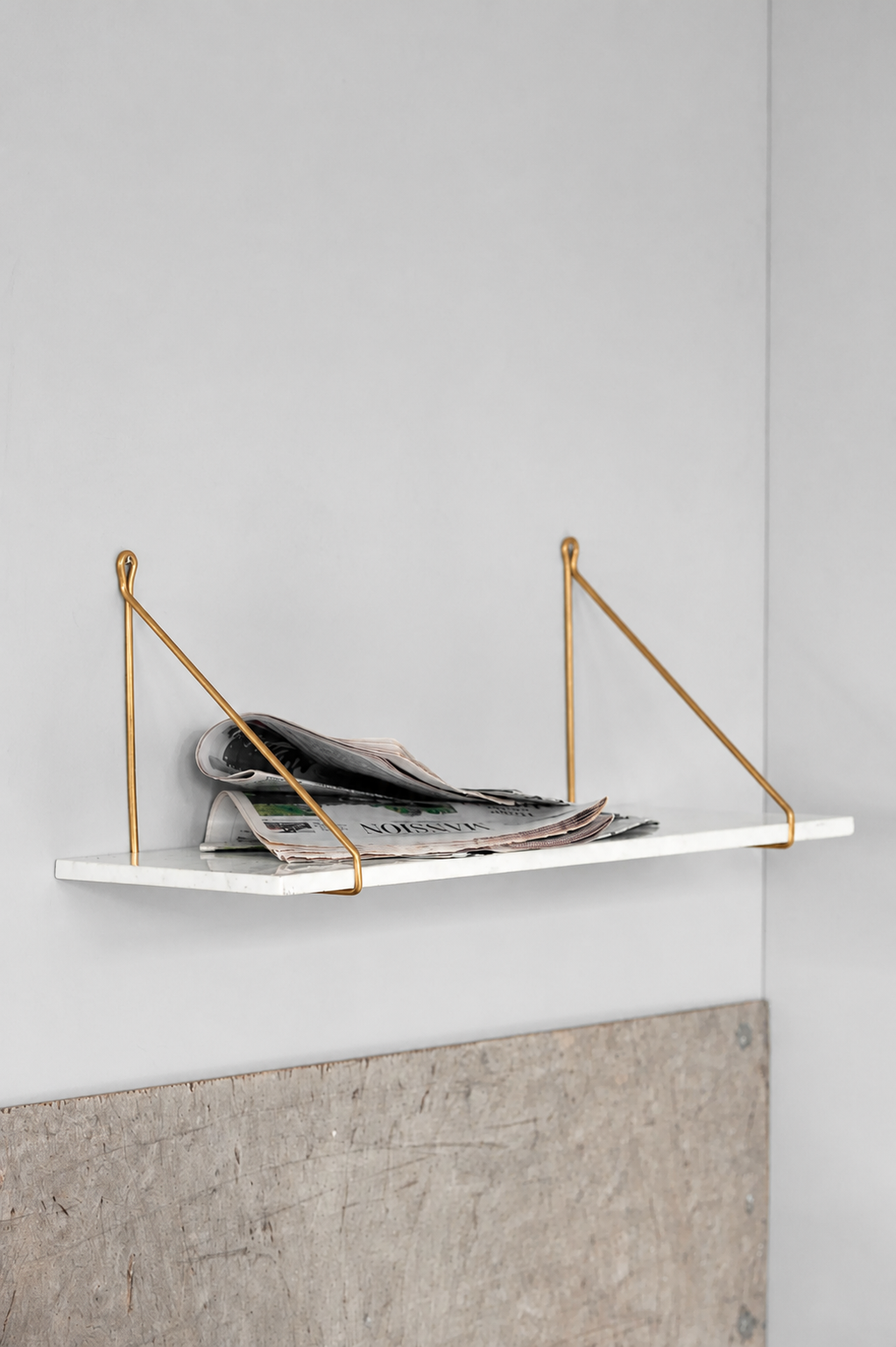 marble shelf with brackets