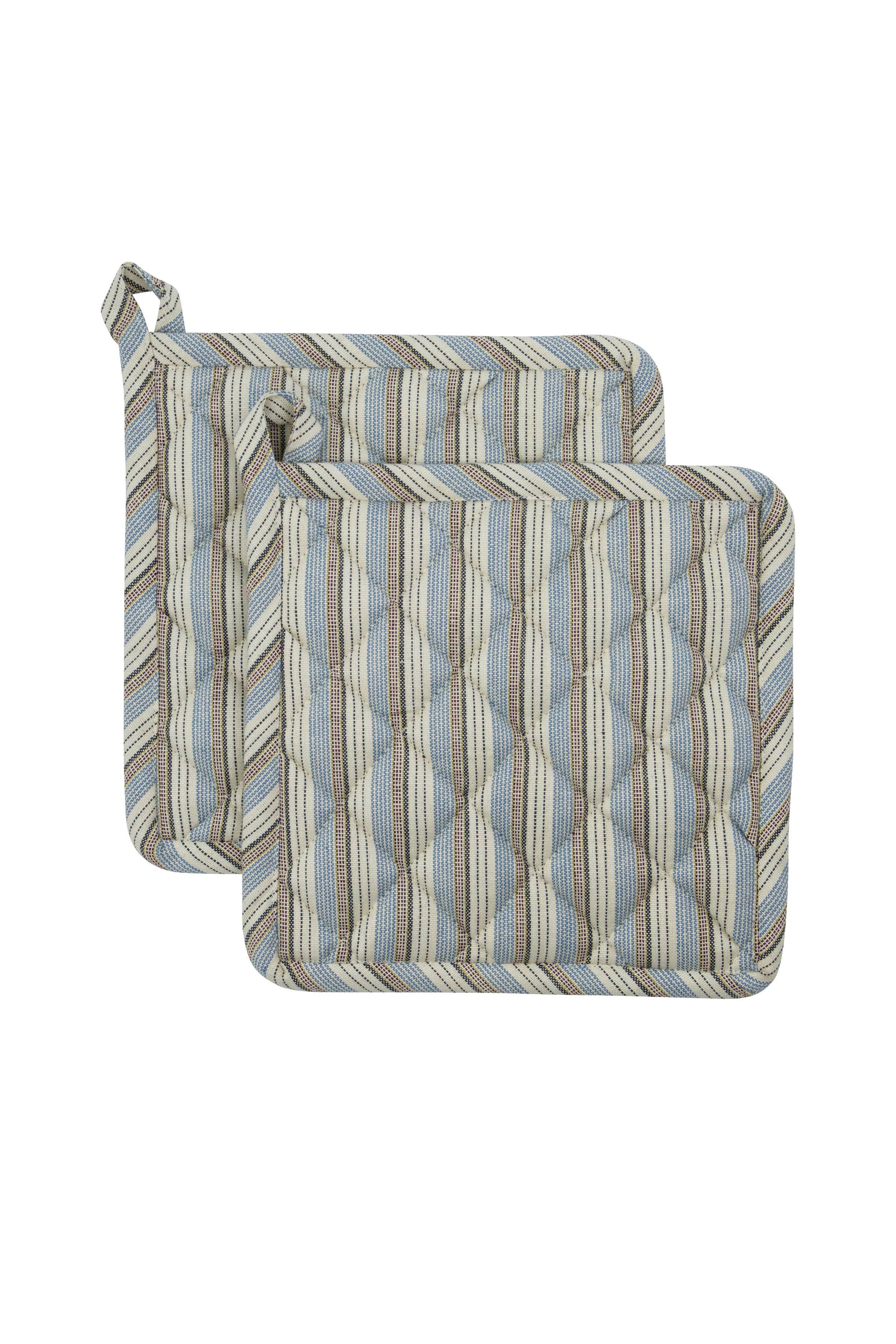 chef pot holders blue/sand set of 2