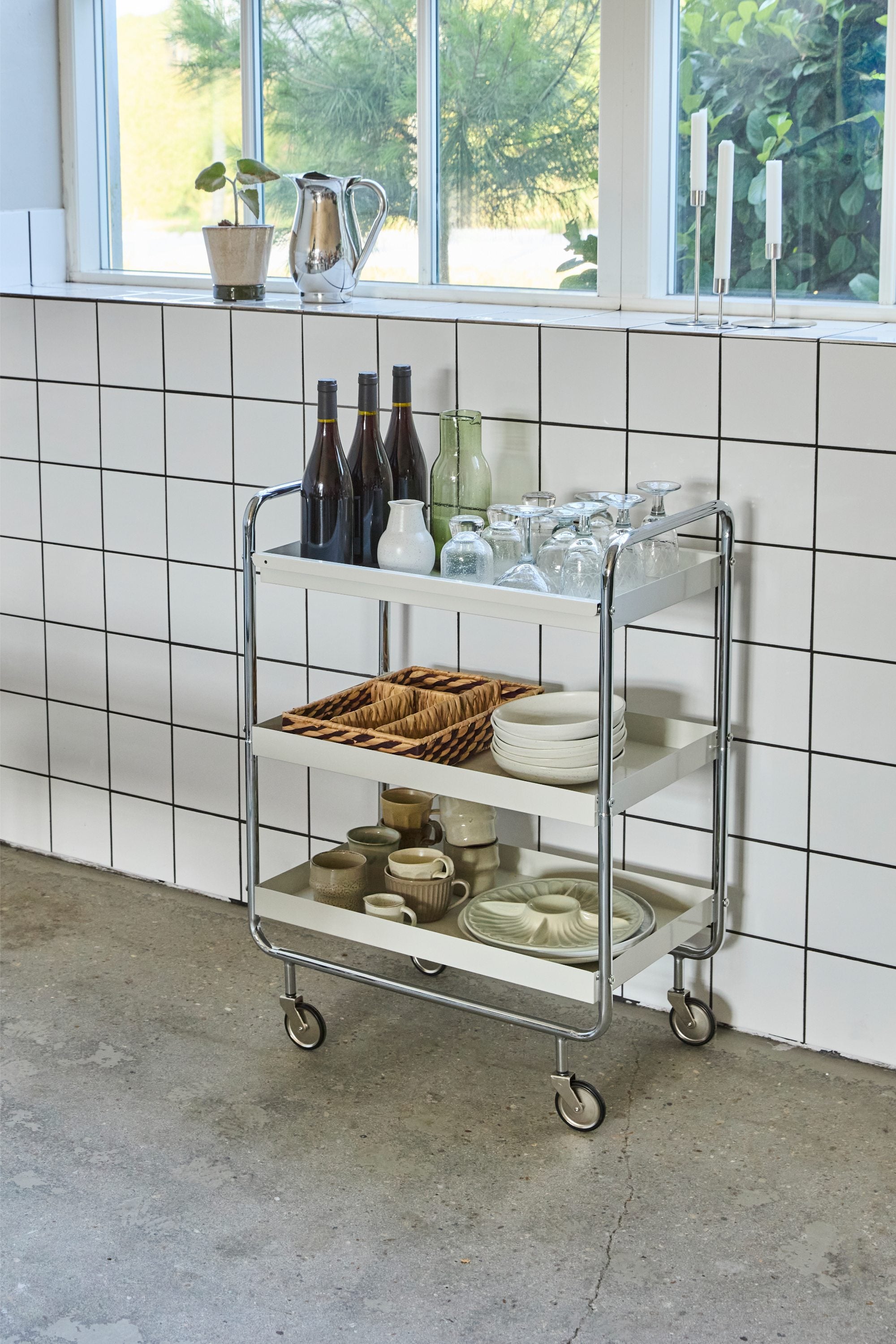 roll trolley large off white