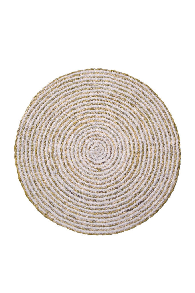 placemat round natural/white