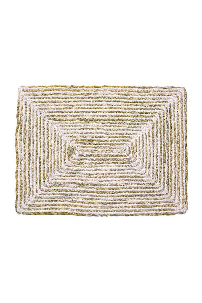 placemat rect natural/white set/4