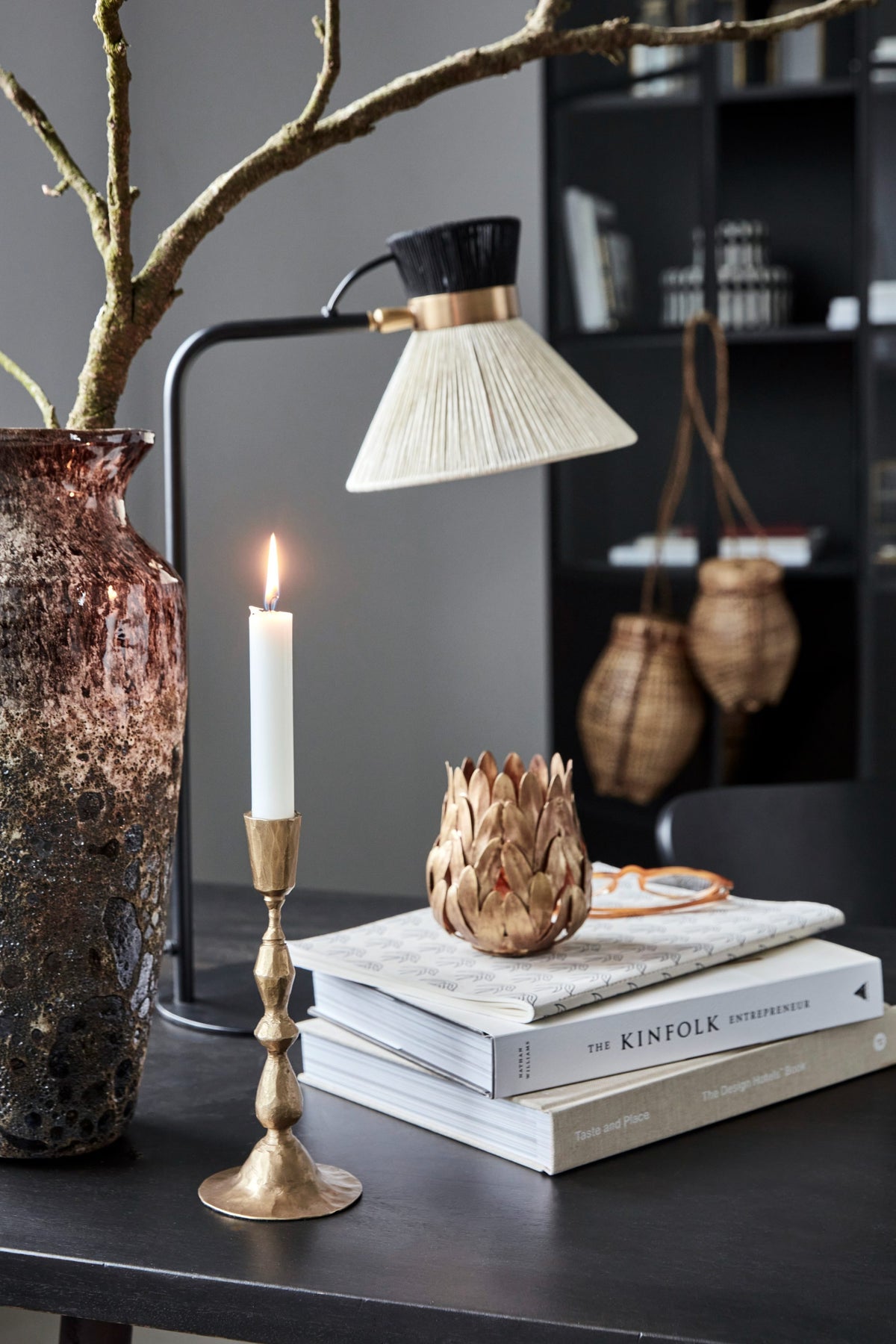 luka tealight holder golden