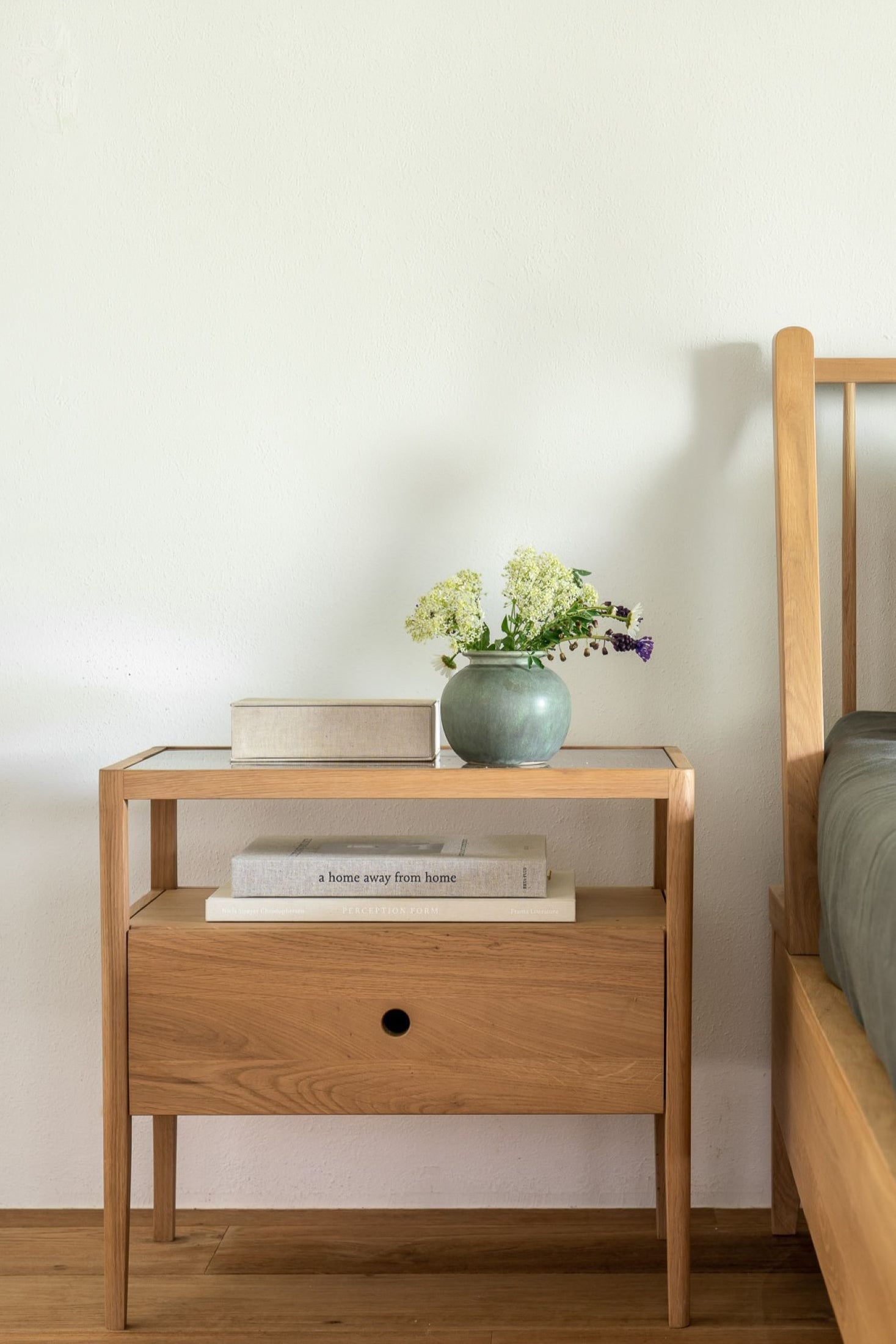 fina bedside table oak