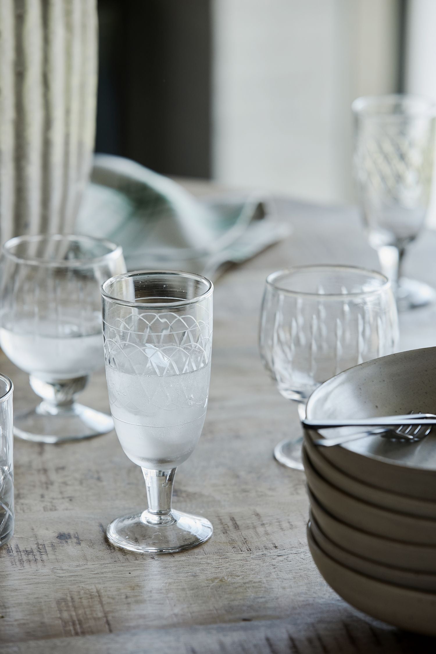 vintage champagne glass set/6