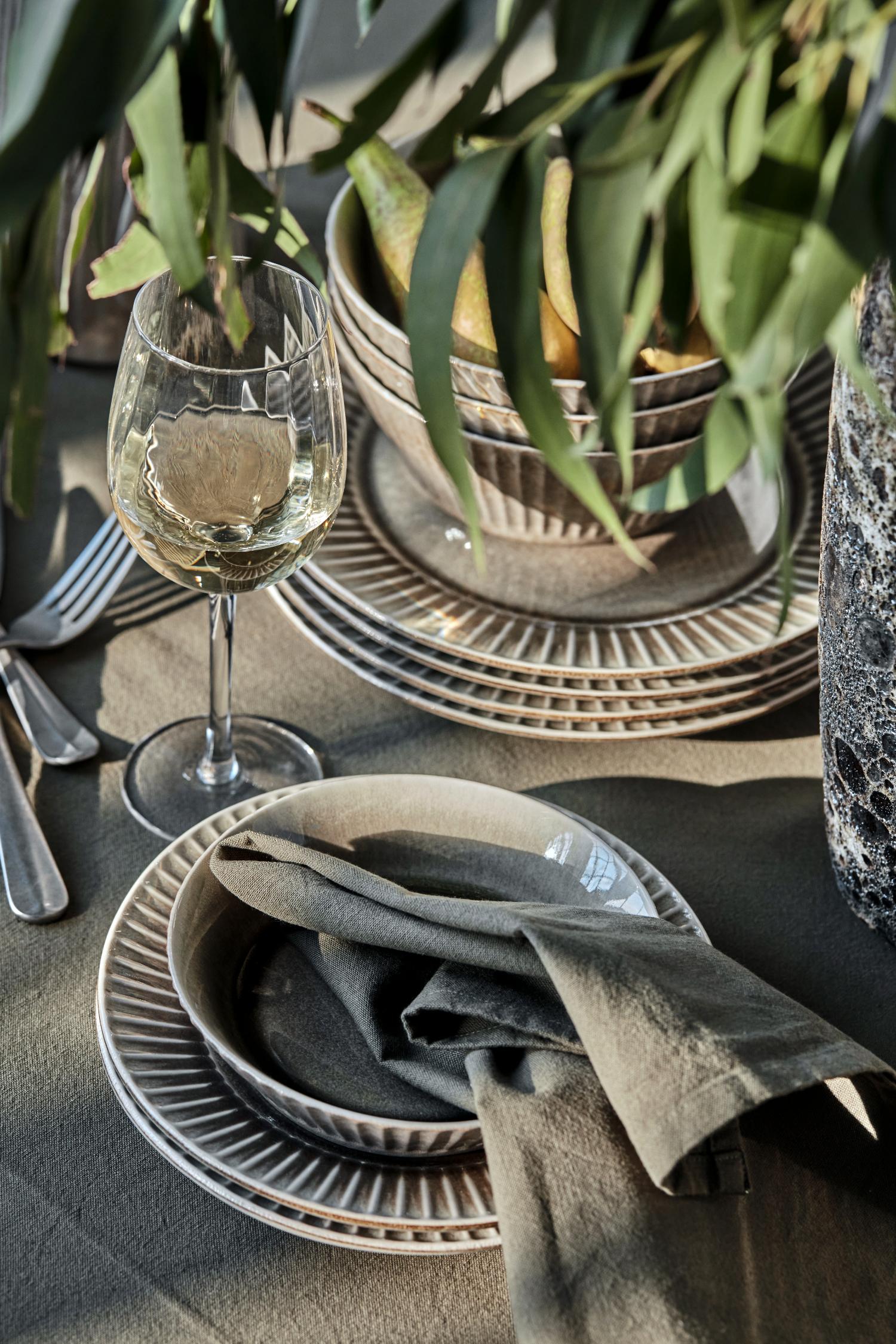 pleat dinner plate set/4