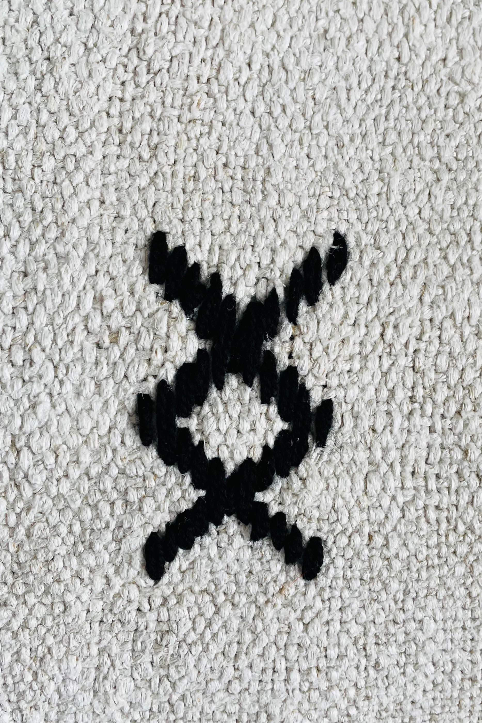 vintage hemp cushion cover cross