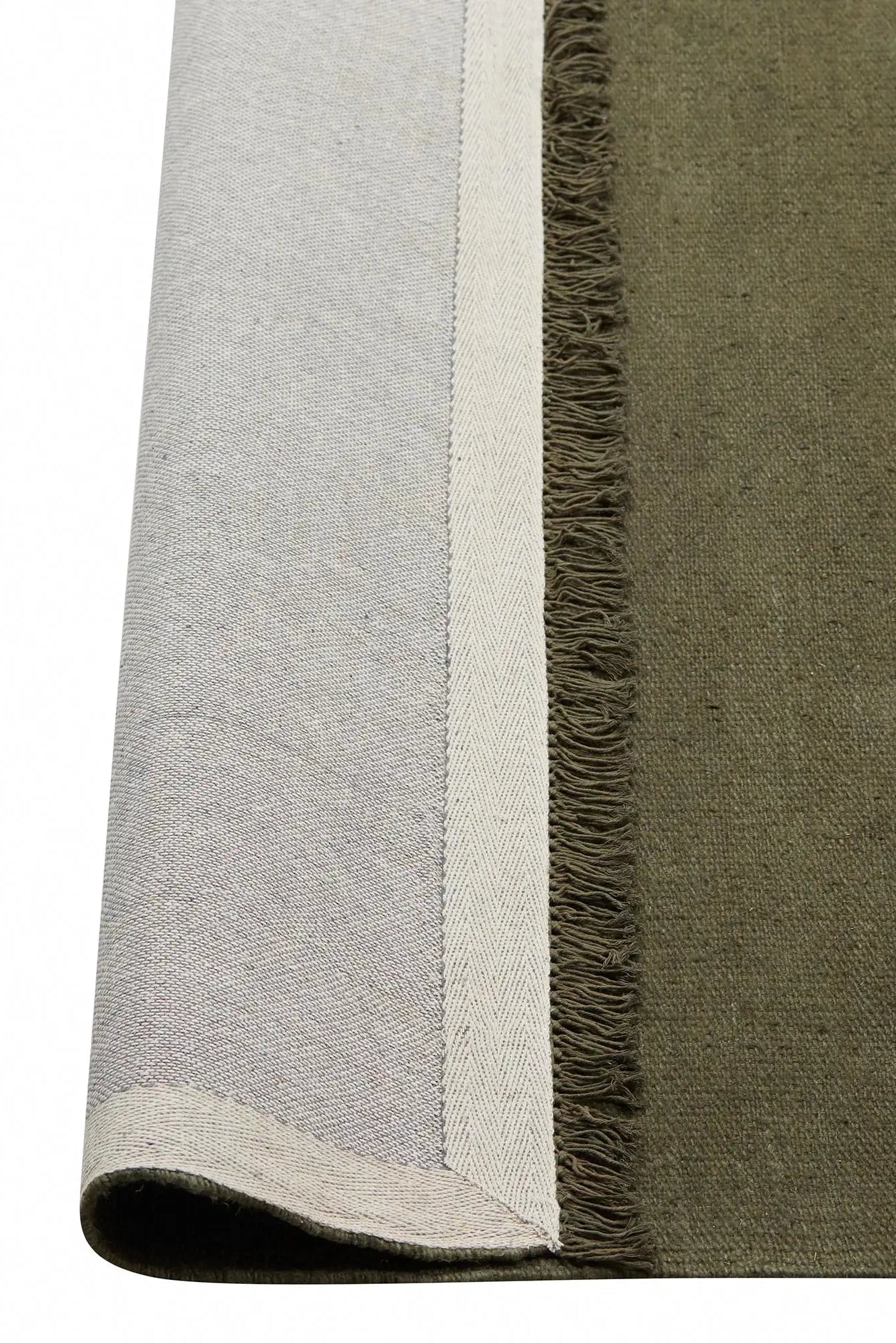 emilio linen floor rug deep olive