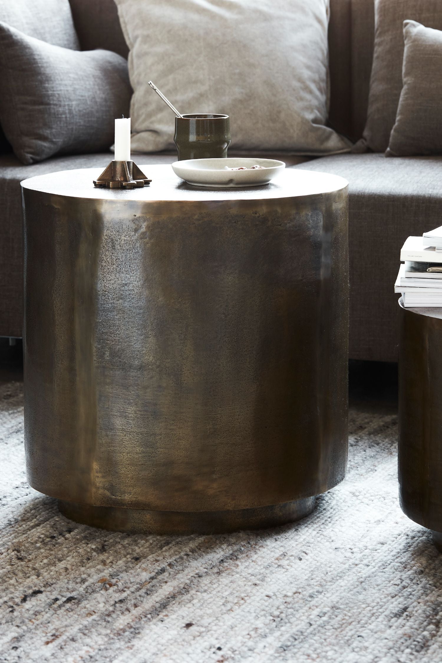 rota coffee table antique brass 50cmh