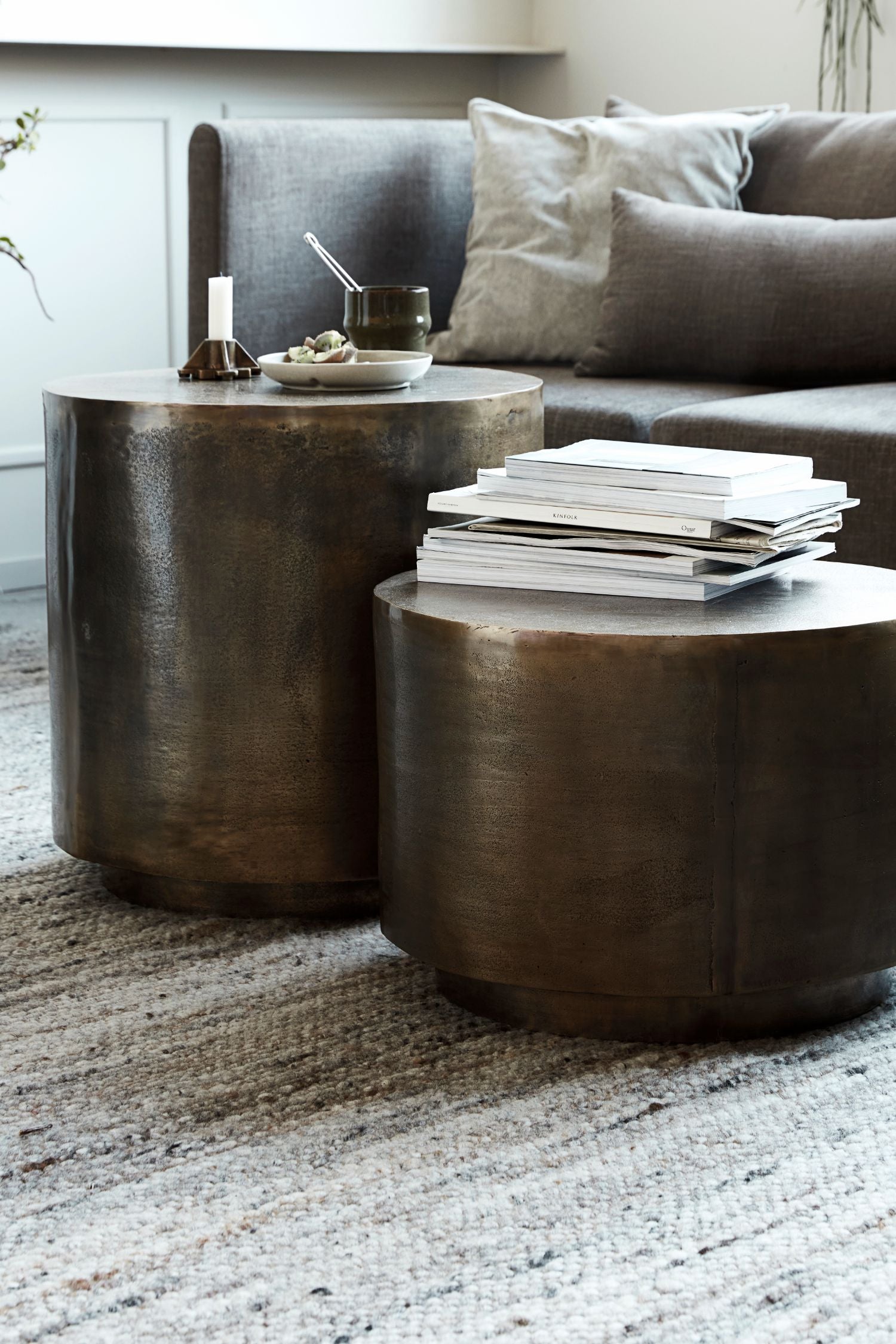 rota coffee table antique brass 50cmh
