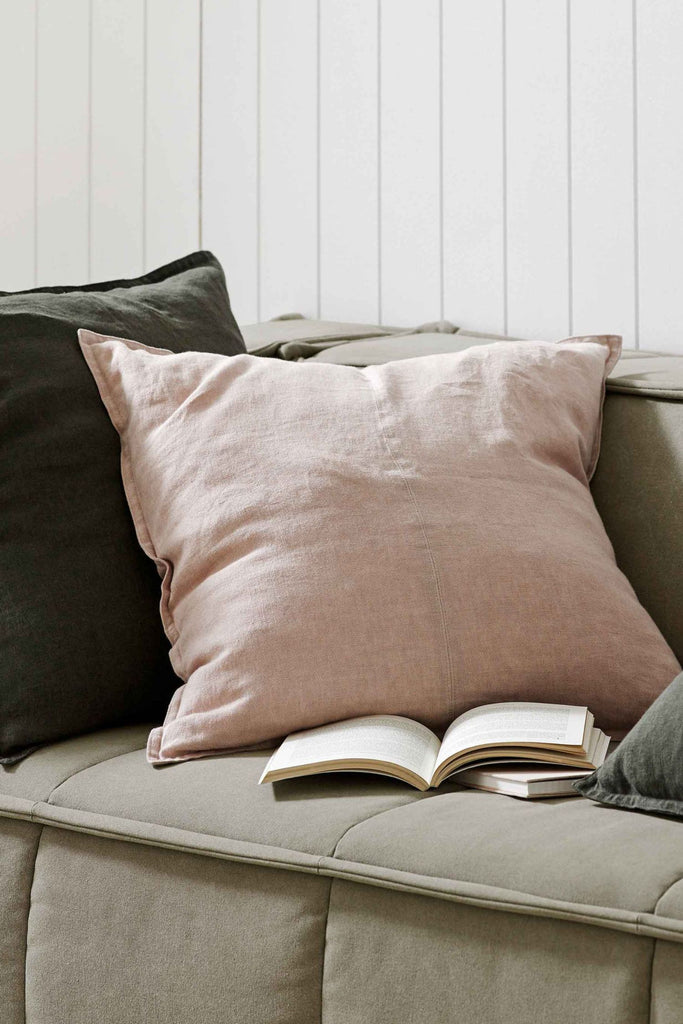 maison linen cushion cover blush