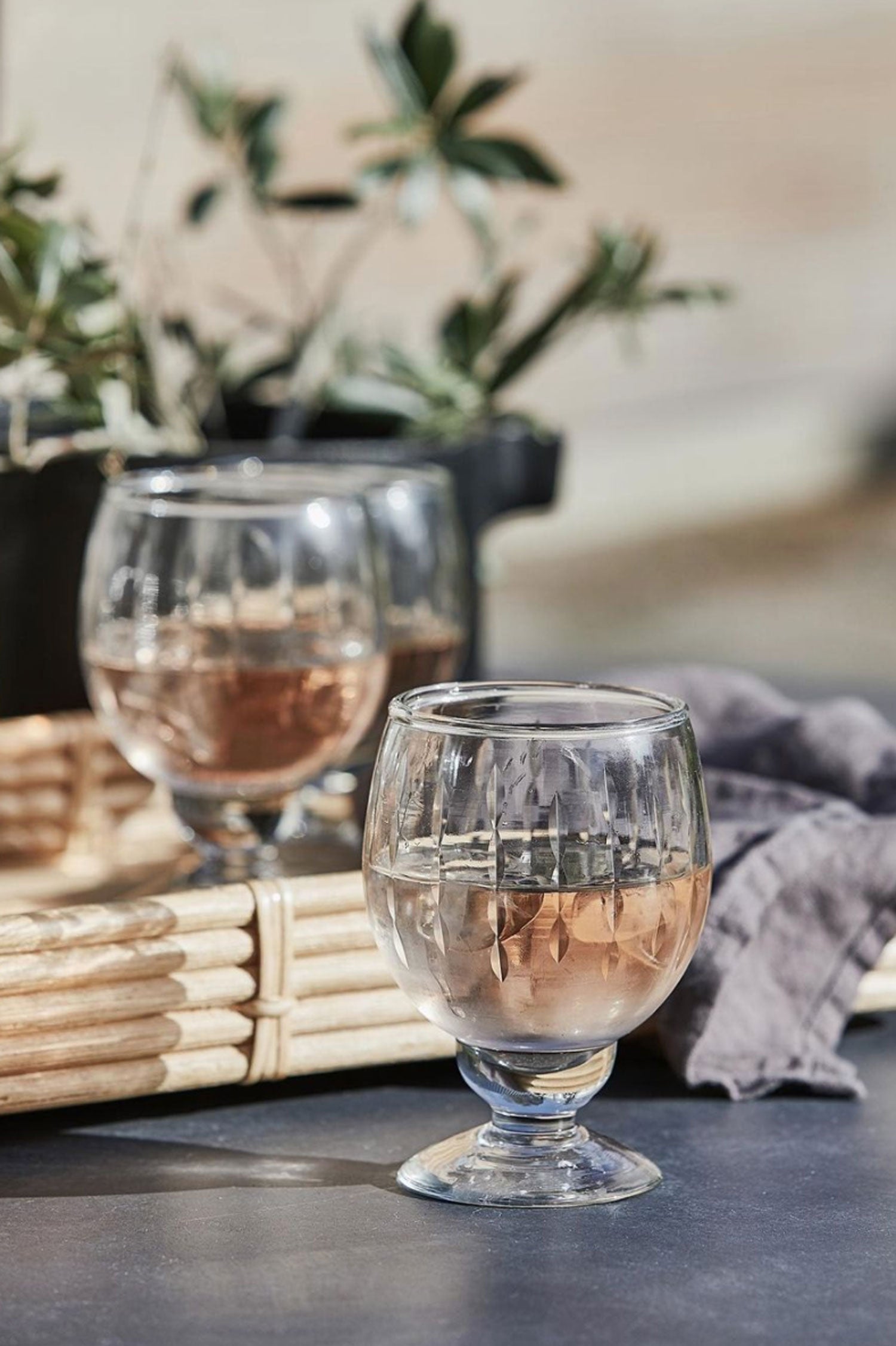 vintage wine glass set/6