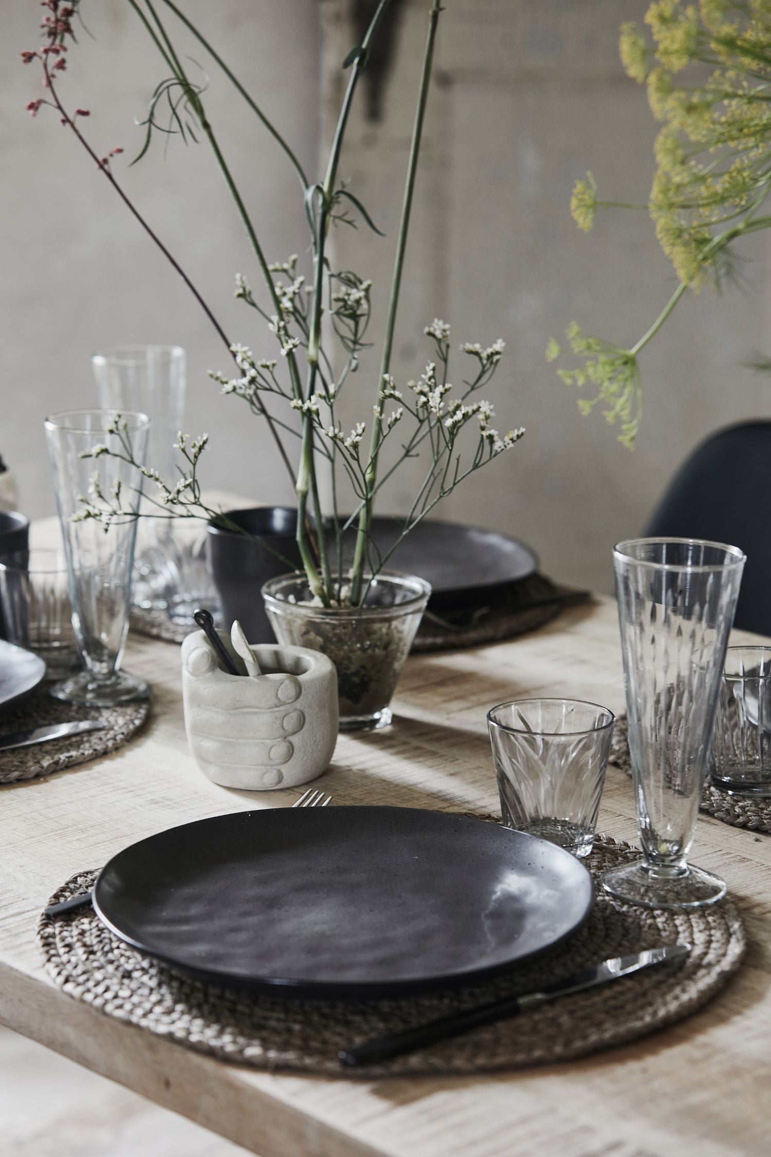 circle placemat set/4 grey