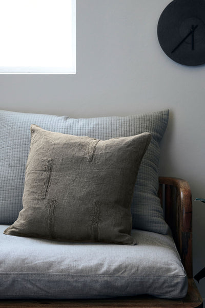 mollie linen cushion cover grey-green