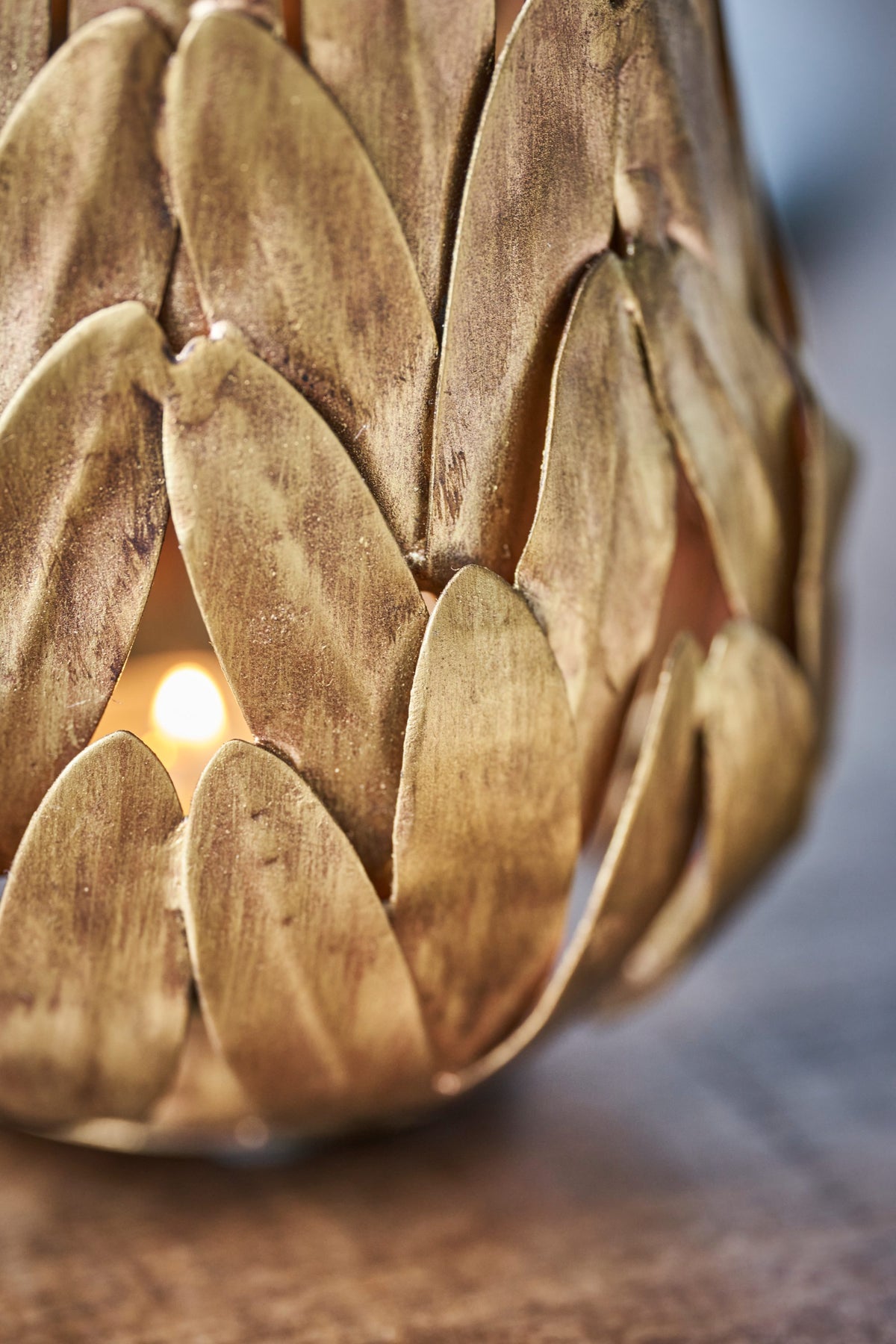 luka tealight holder golden