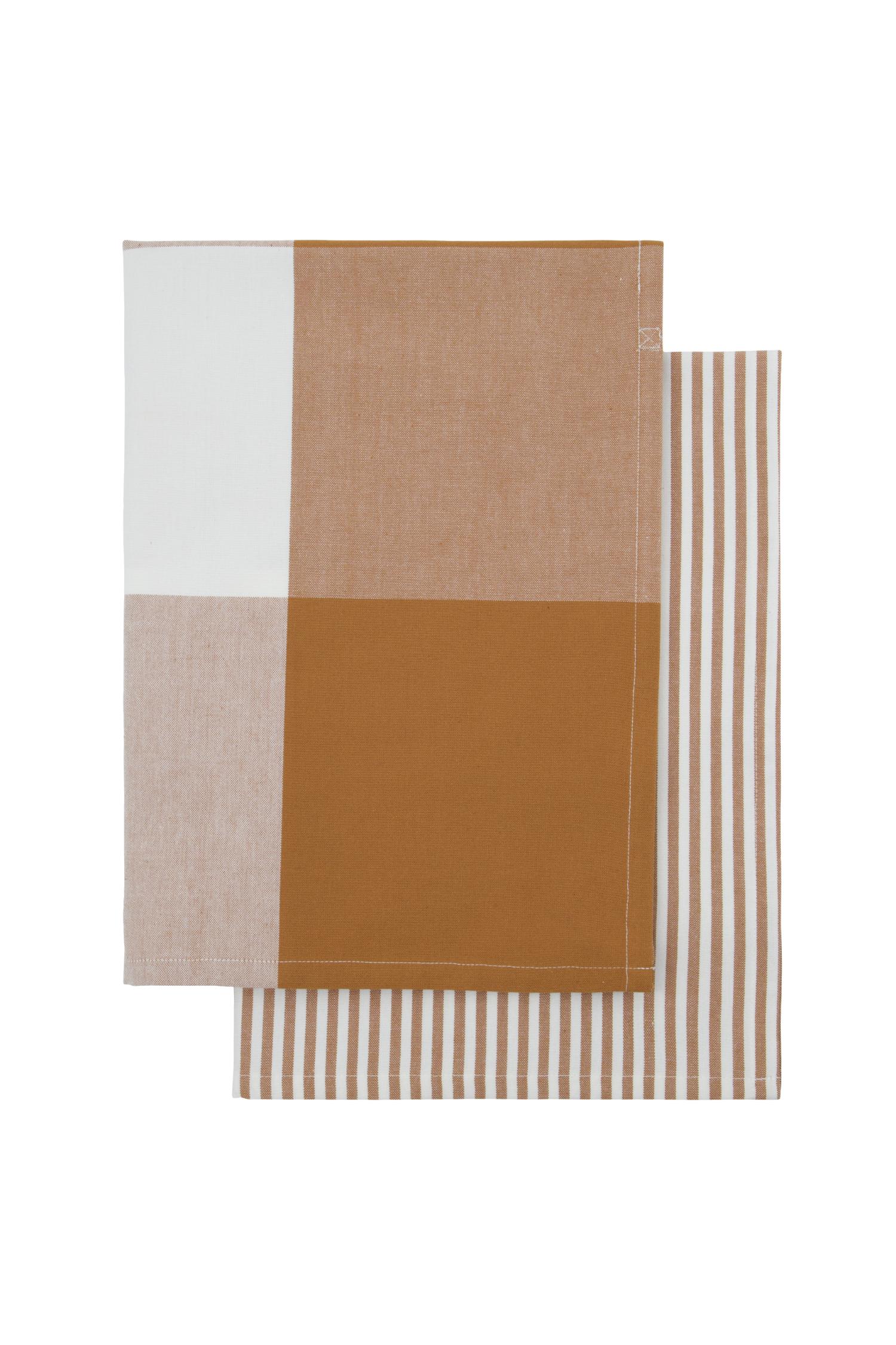 cook teatowels set/2 camel