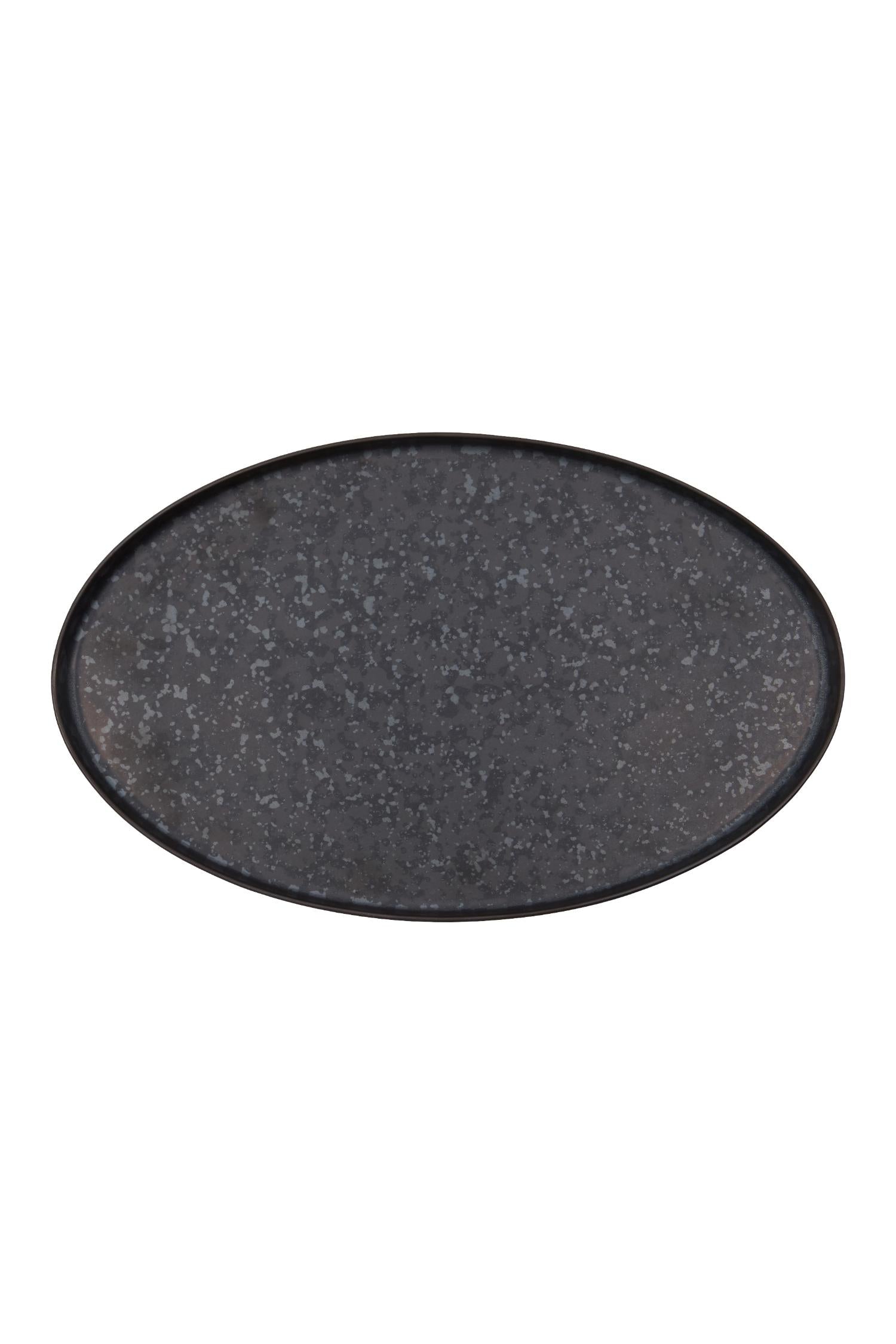 pion oval serving dish coal