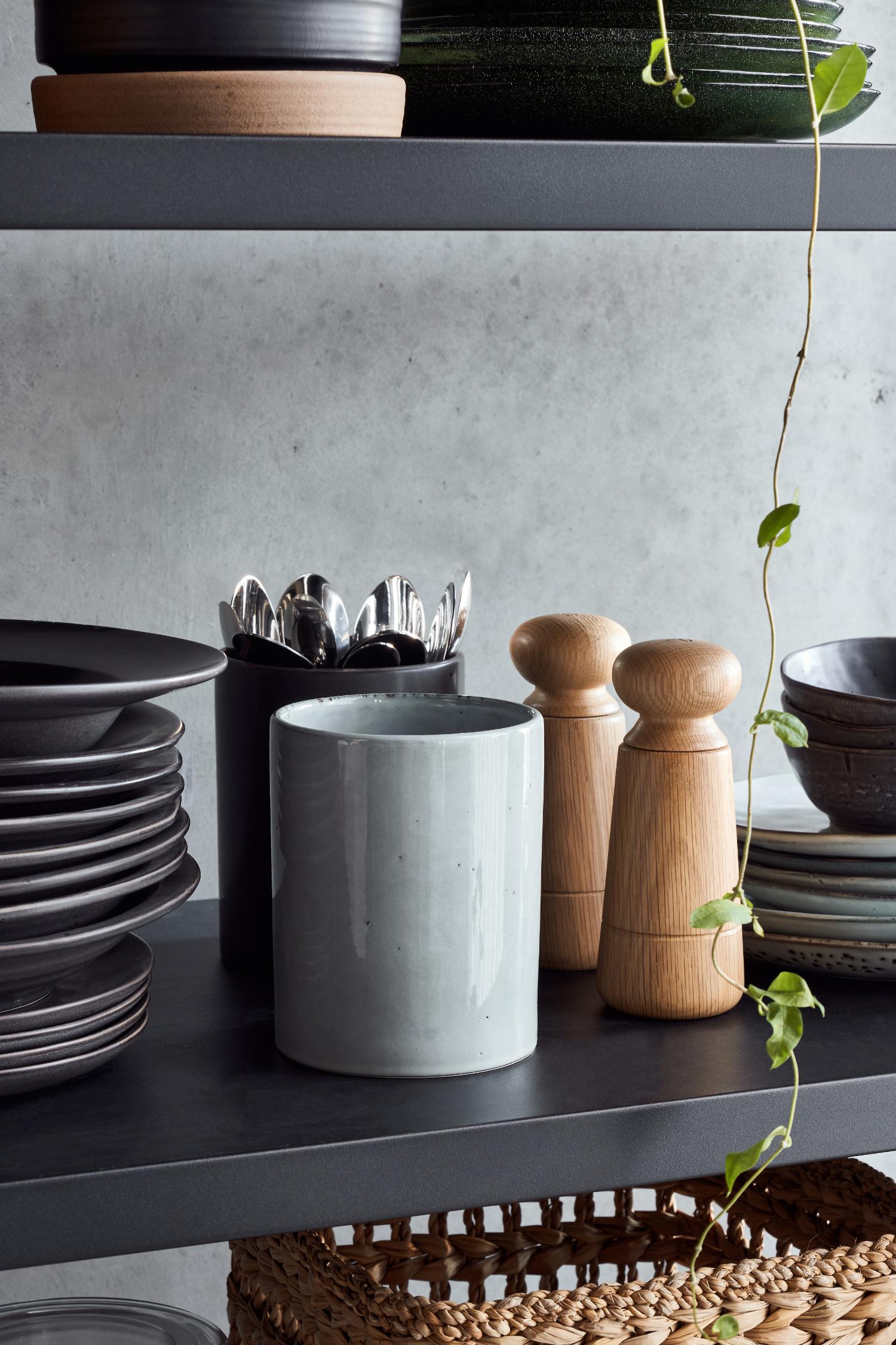 rustique utensil jar grey