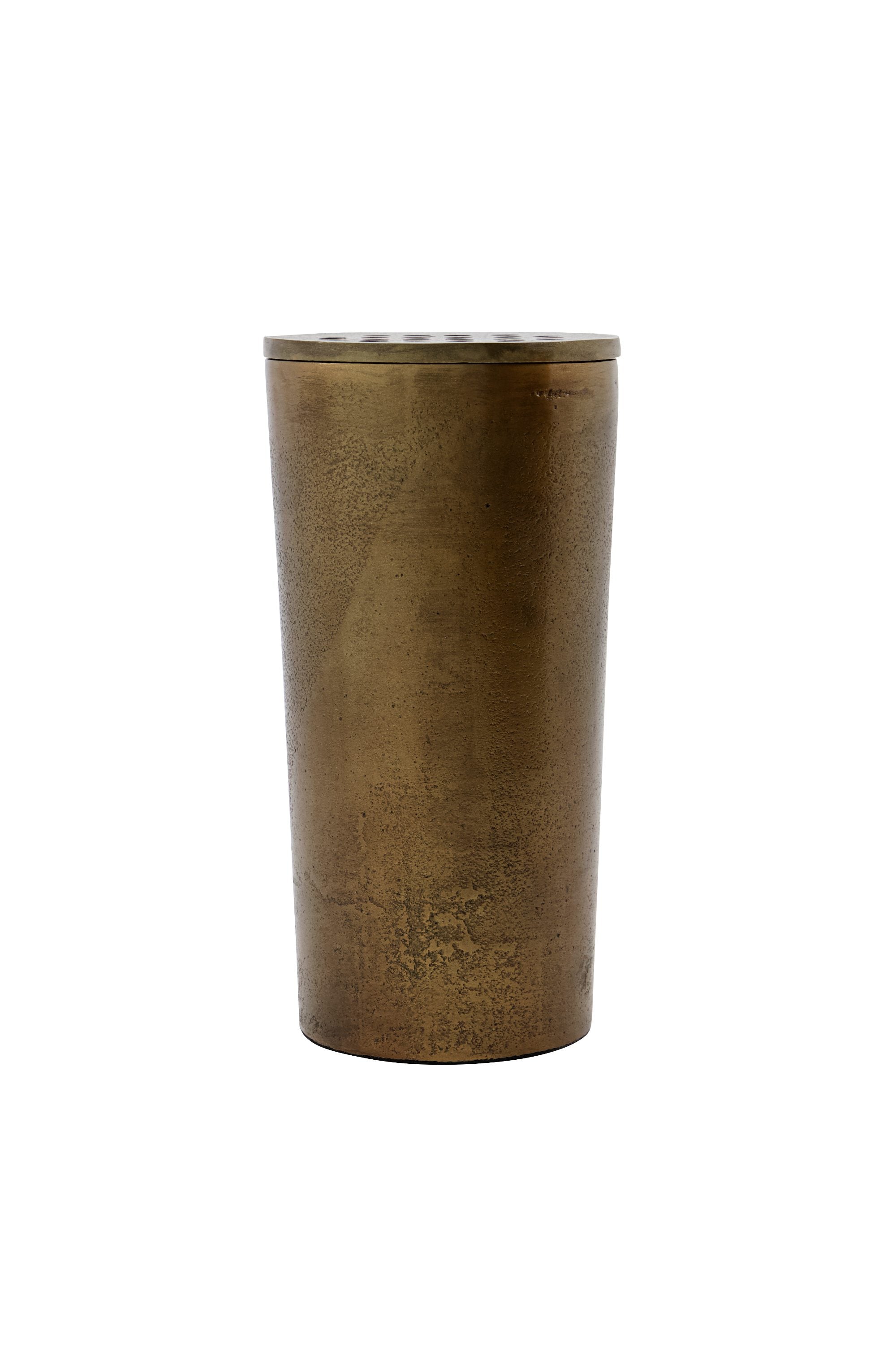 flow vase tall antique brass