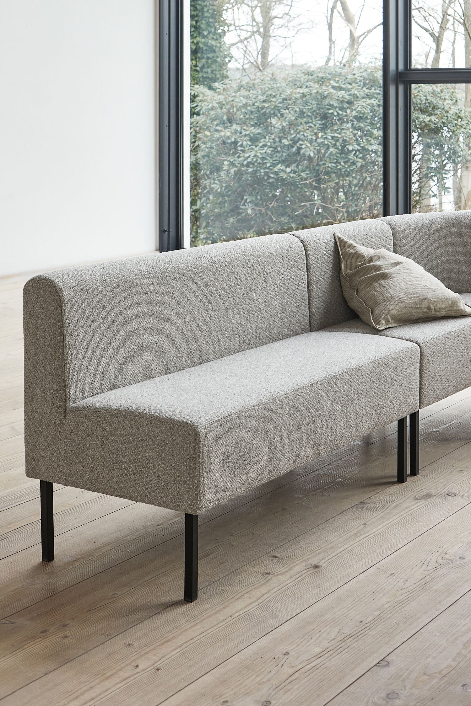 banquette sofa 2 seater grey