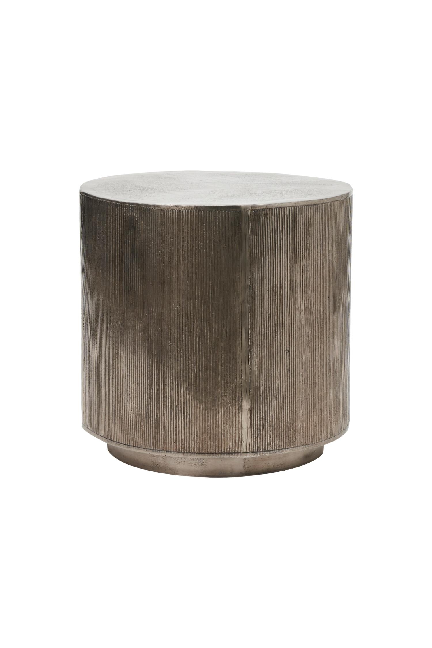rota side table pewter 50cmh