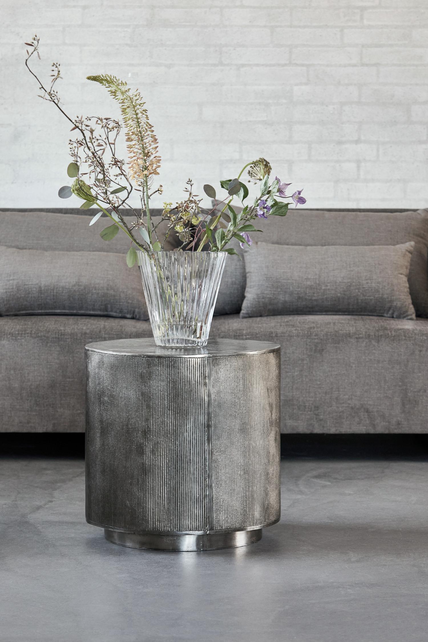 rota side table pewter 50cmh