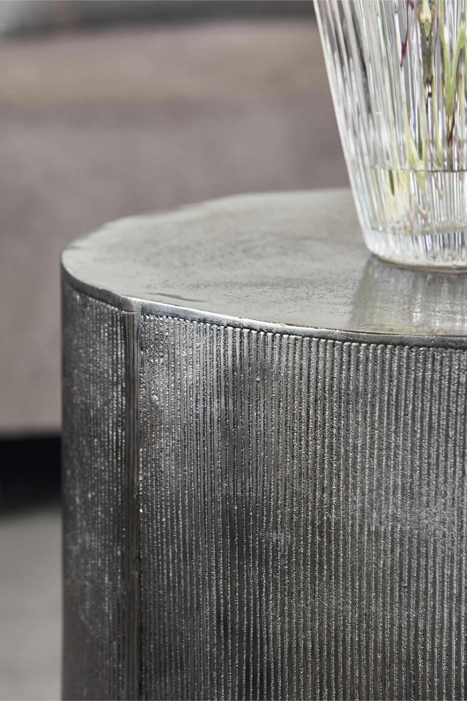 rota side table pewter 50cmh