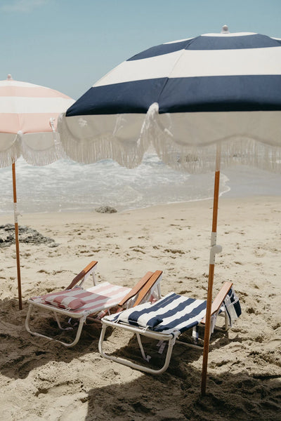 holiday beach umbrella navy stripe