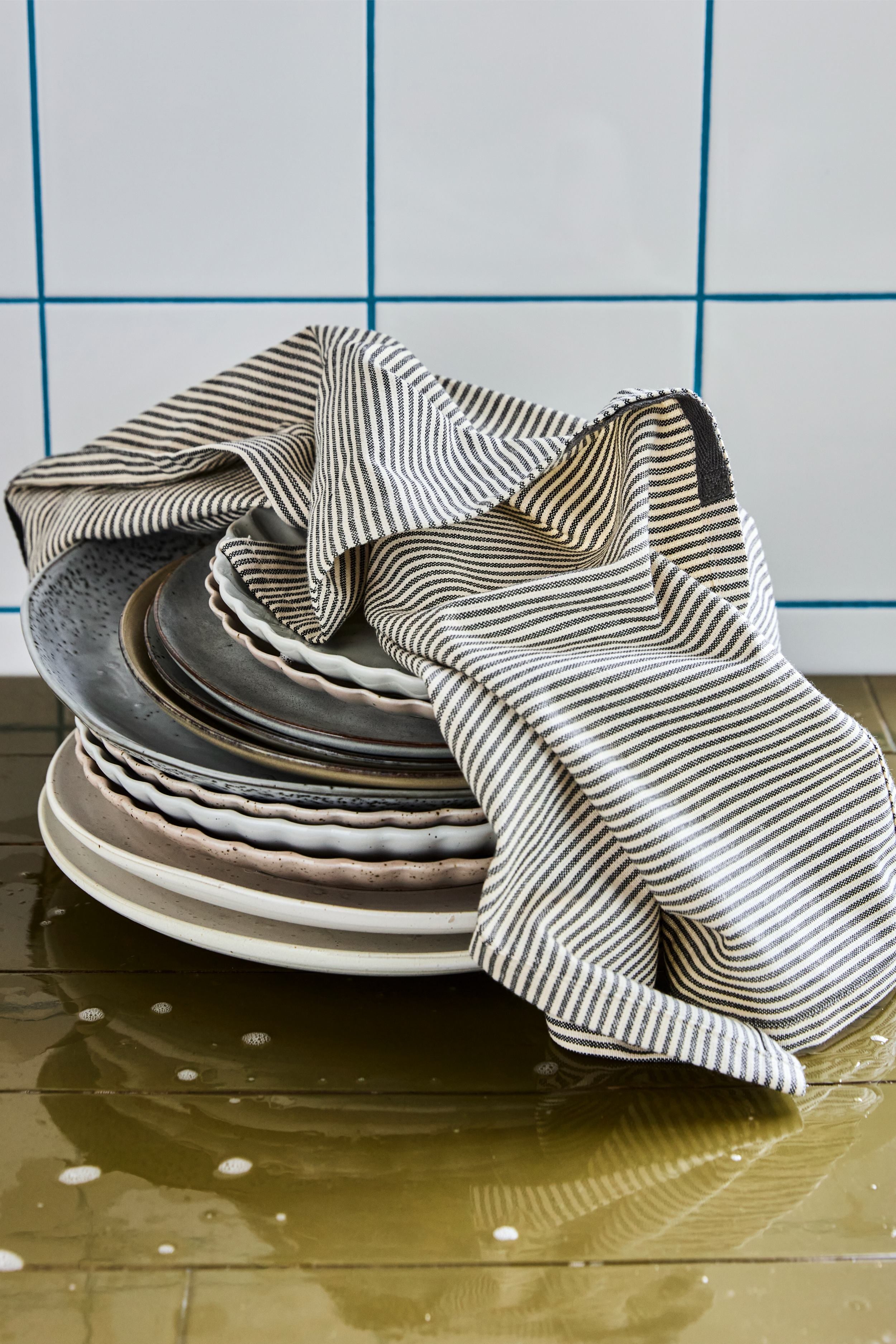 cook teatowels set/3 dark grey