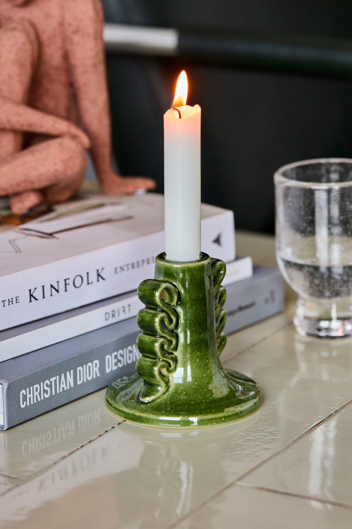 diva candleholder green