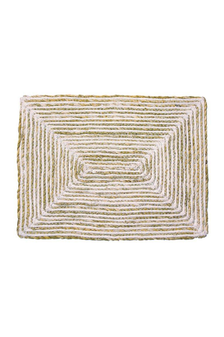 placemat rect natural/white set/4
