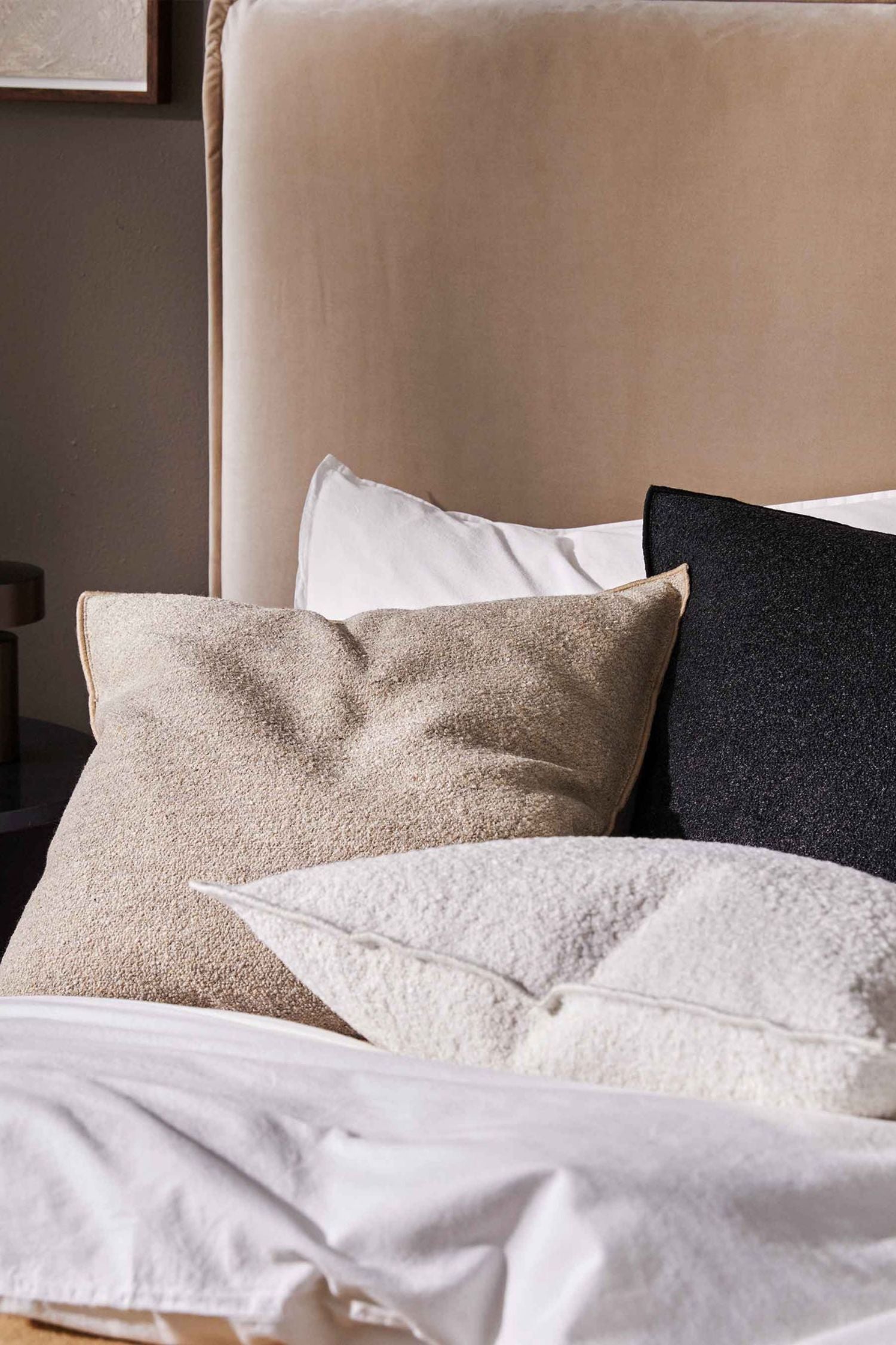 boucle cushion cover ivory