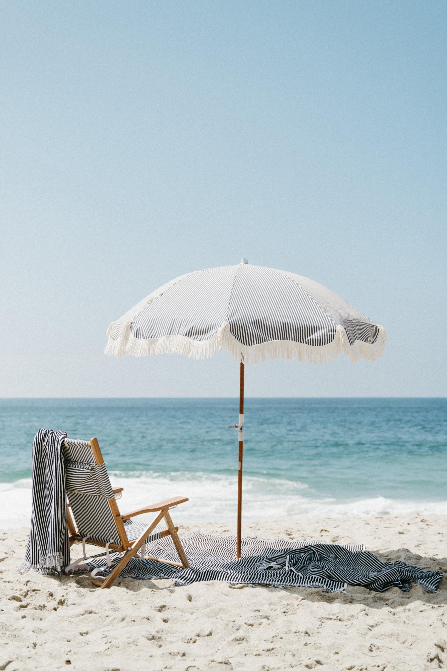 premium beach umbrella laurens navy stripe