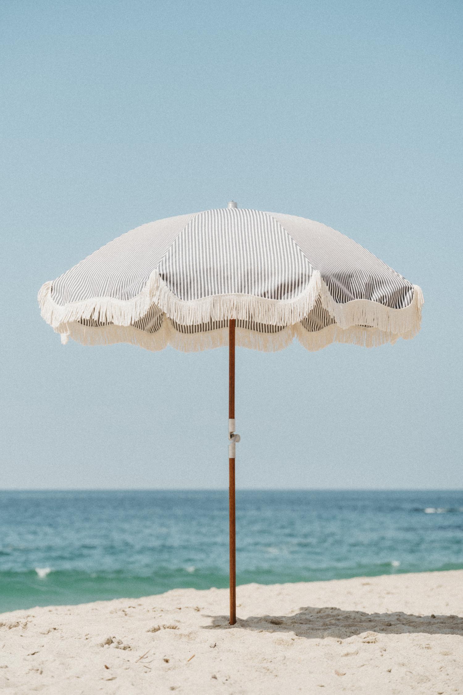 premium beach umbrella laurens navy stripe