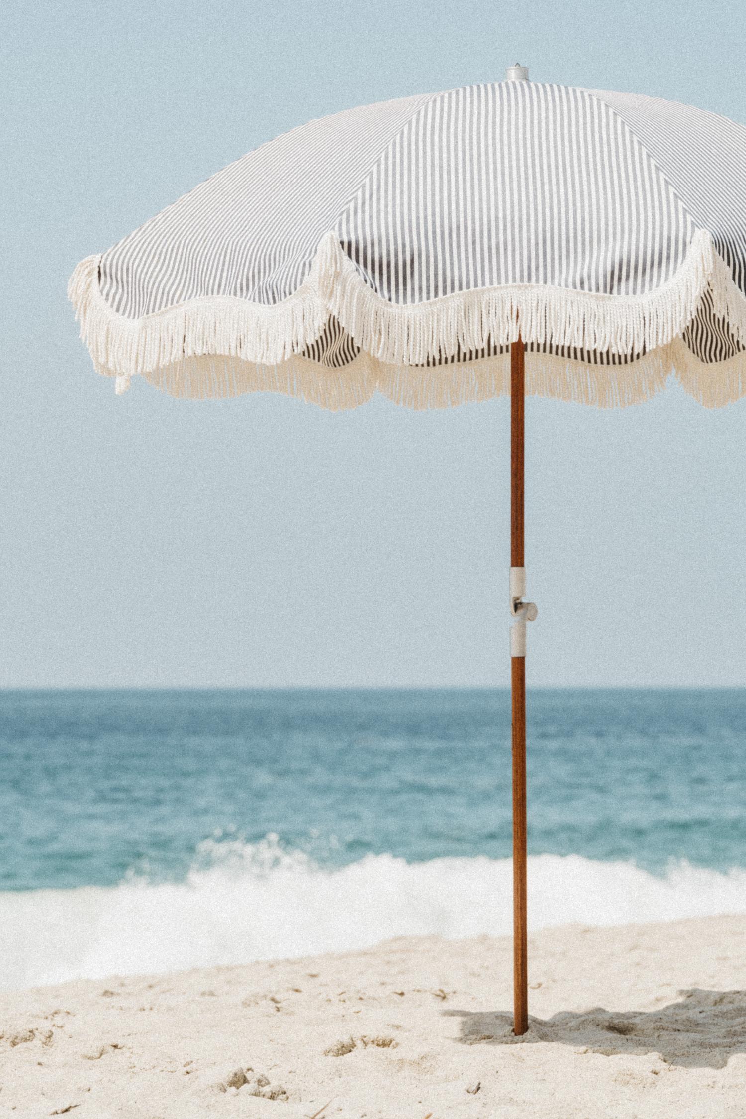 premium beach umbrella laurens navy stripe