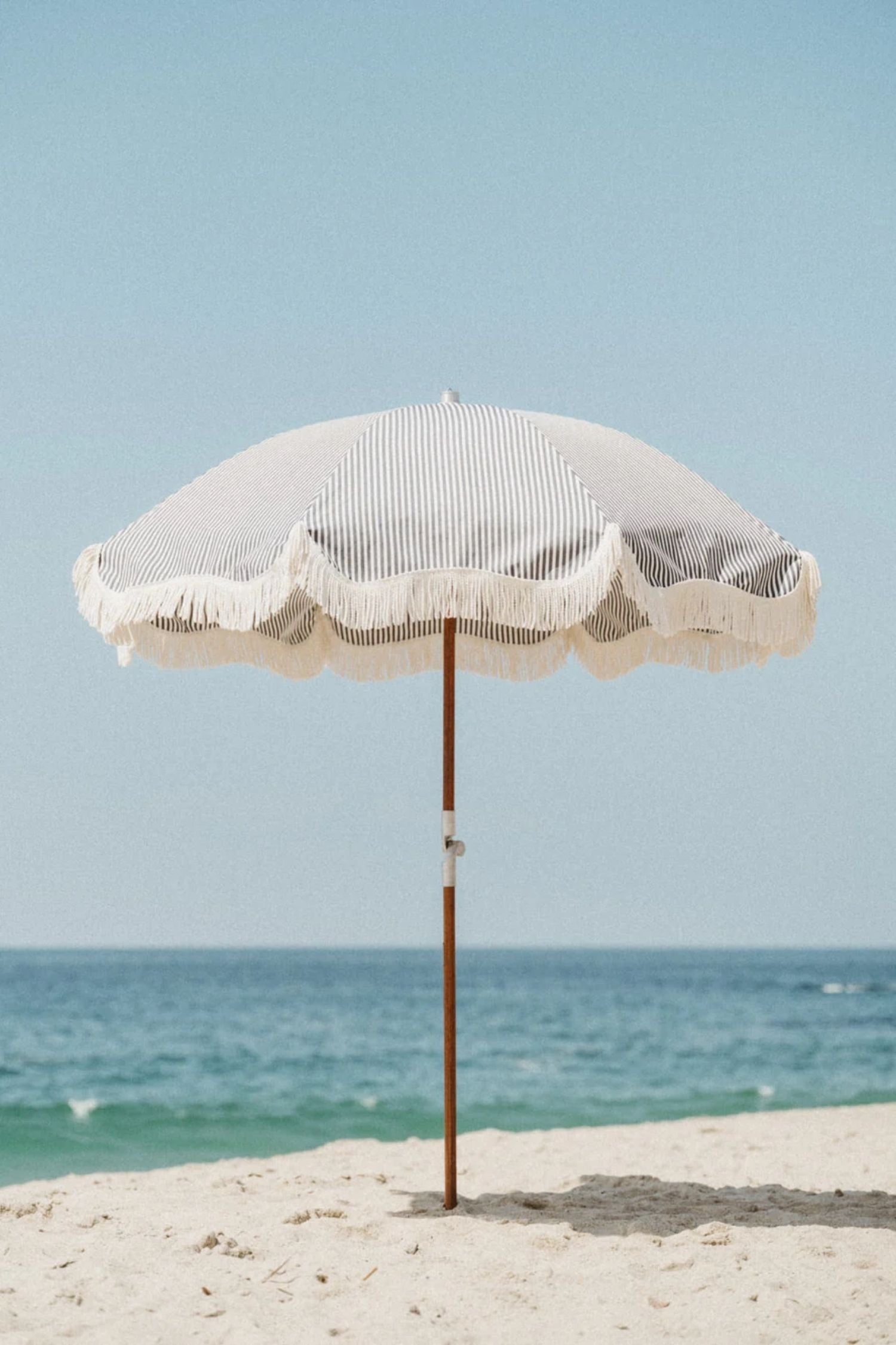 premium beach umbrella navy stripe