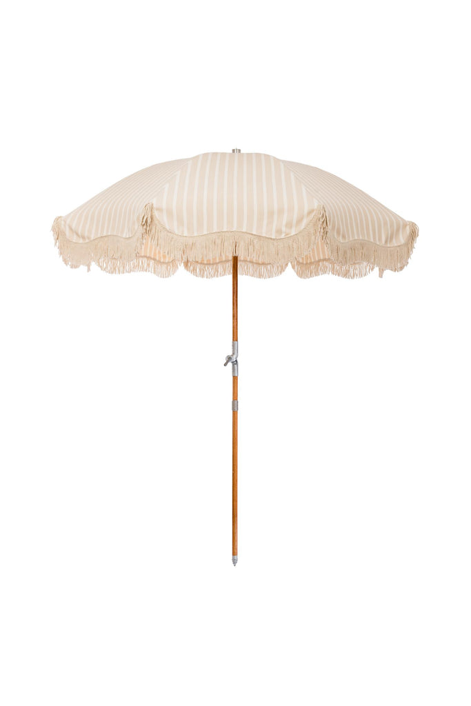 premium beach umbrella monaco natural stripe