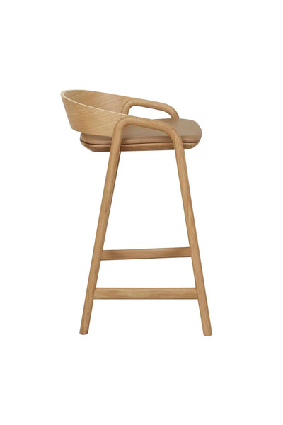 barstool oak/pecan leather