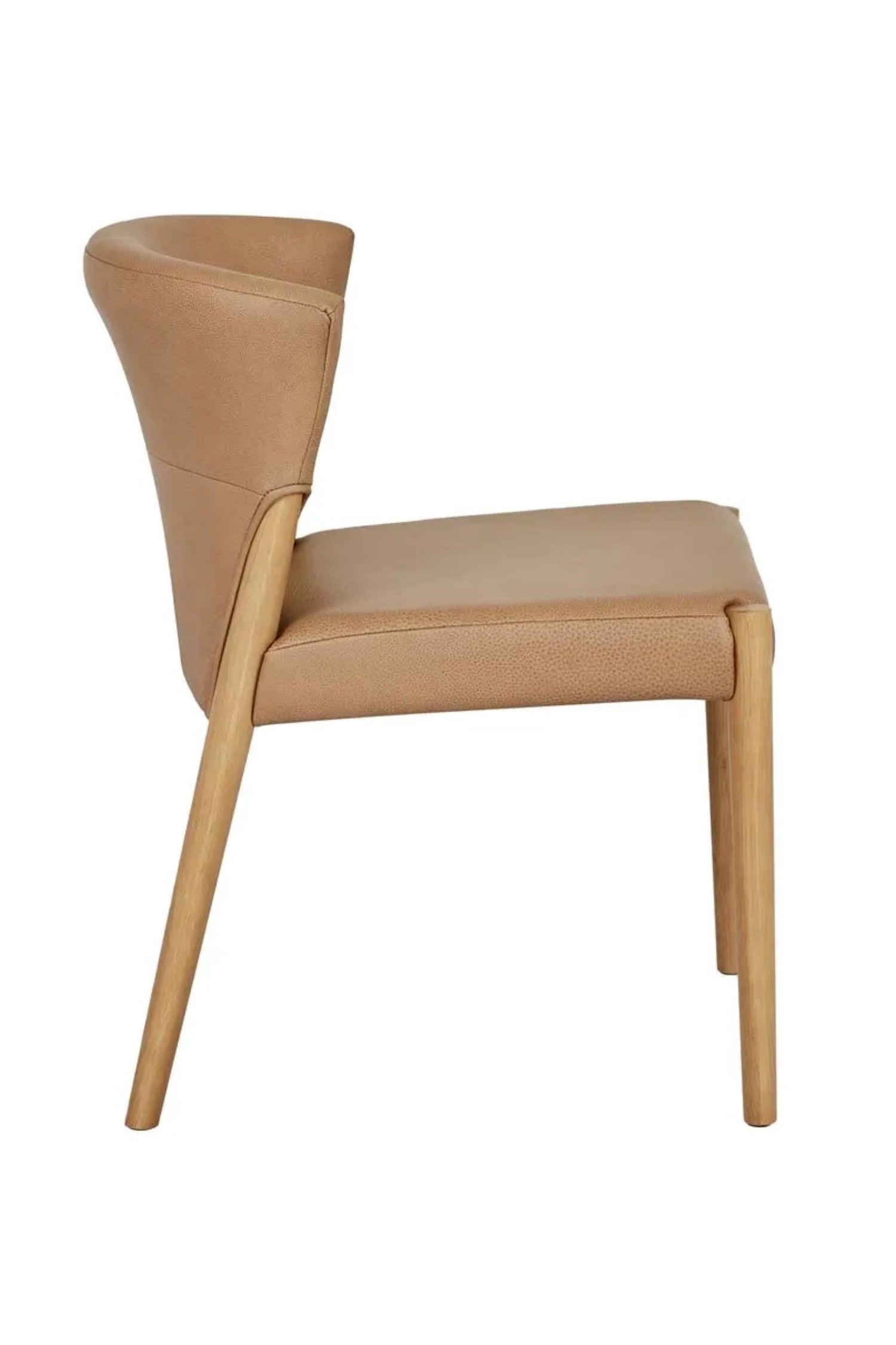 upholstered leather dining chair pecan