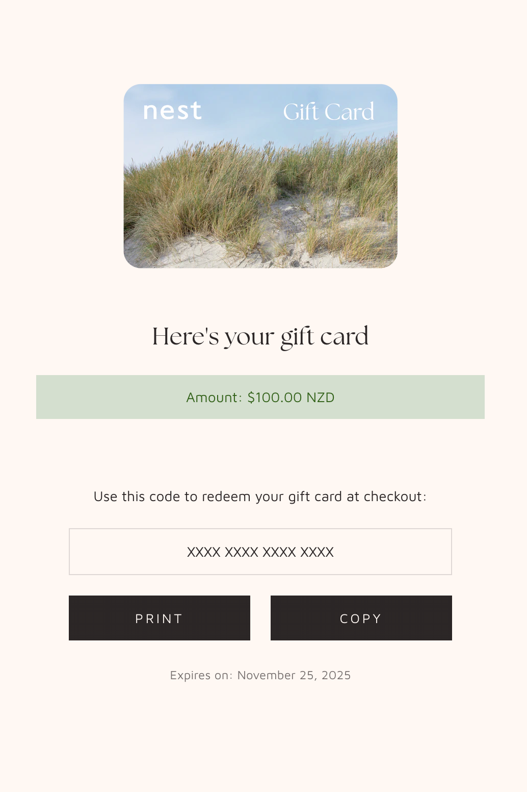 Gift Card (online)