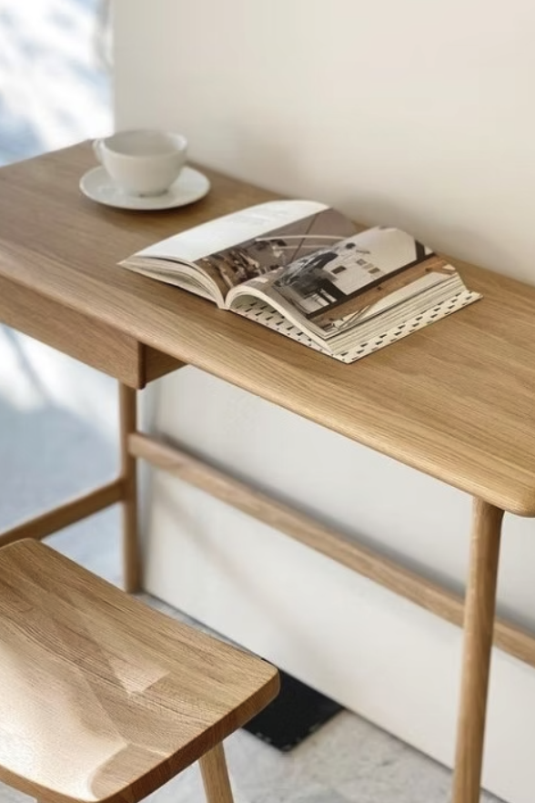 author desk natural oak