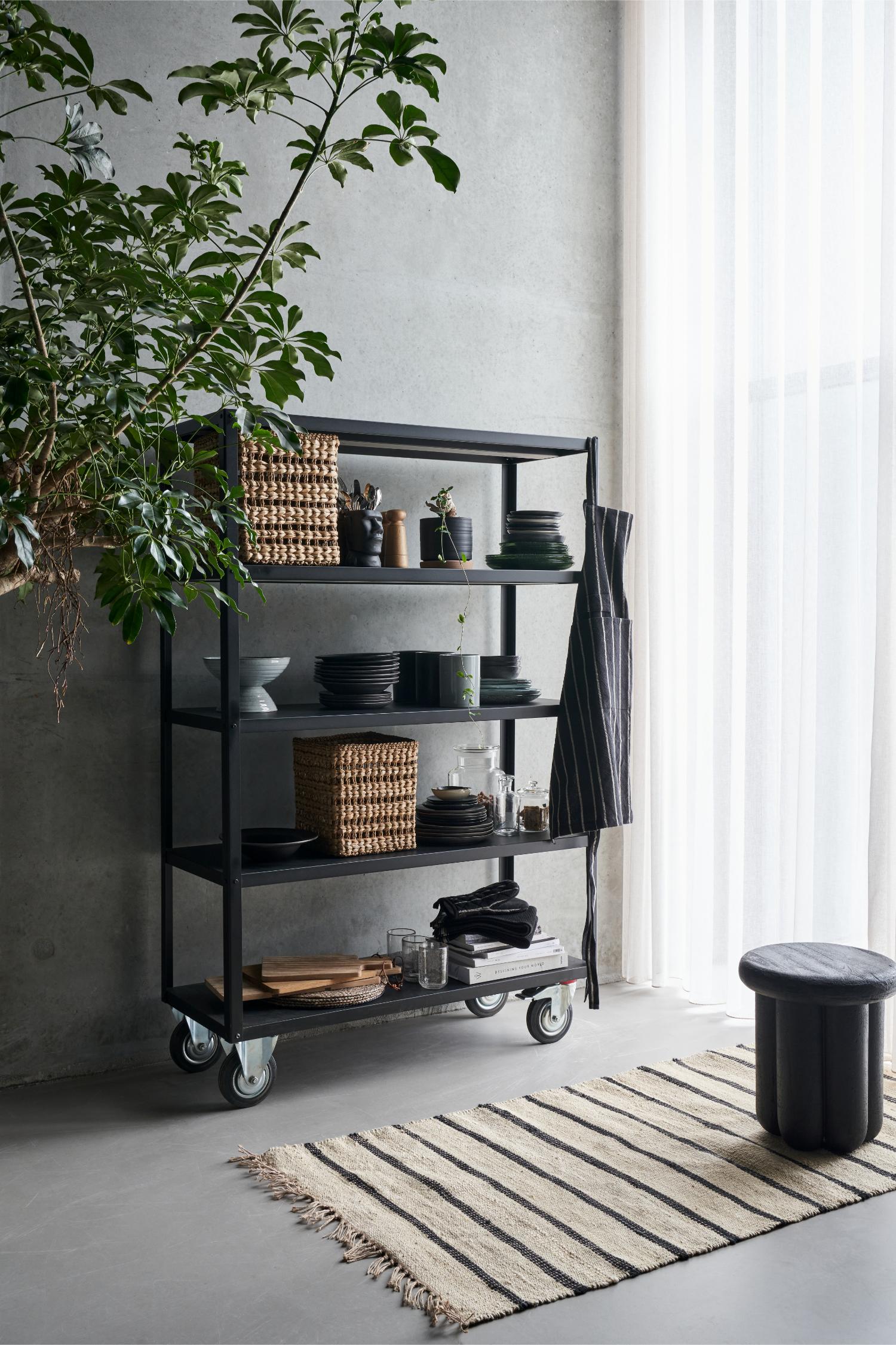 shelving unit black