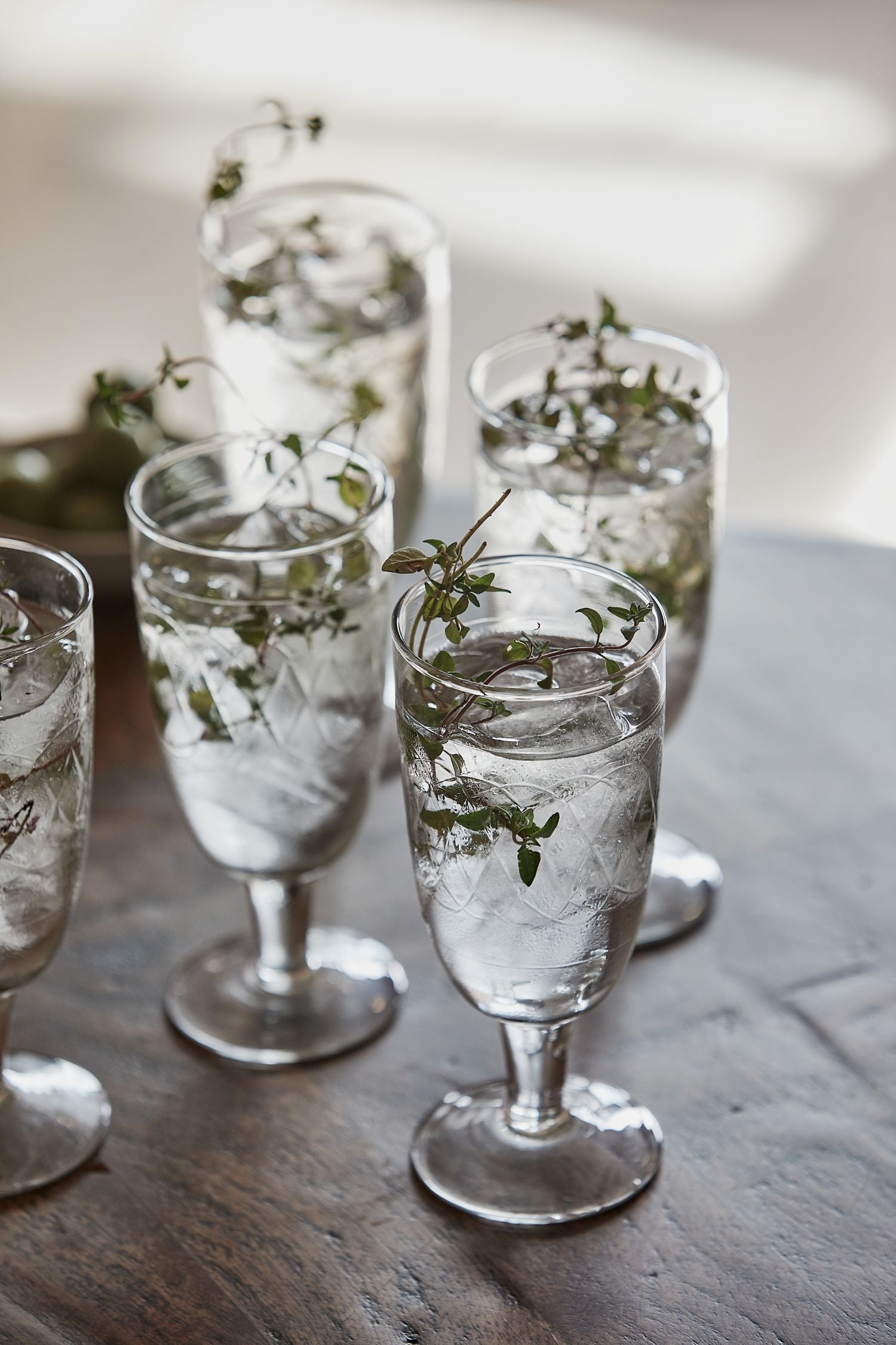 vintage champagne glass set/6