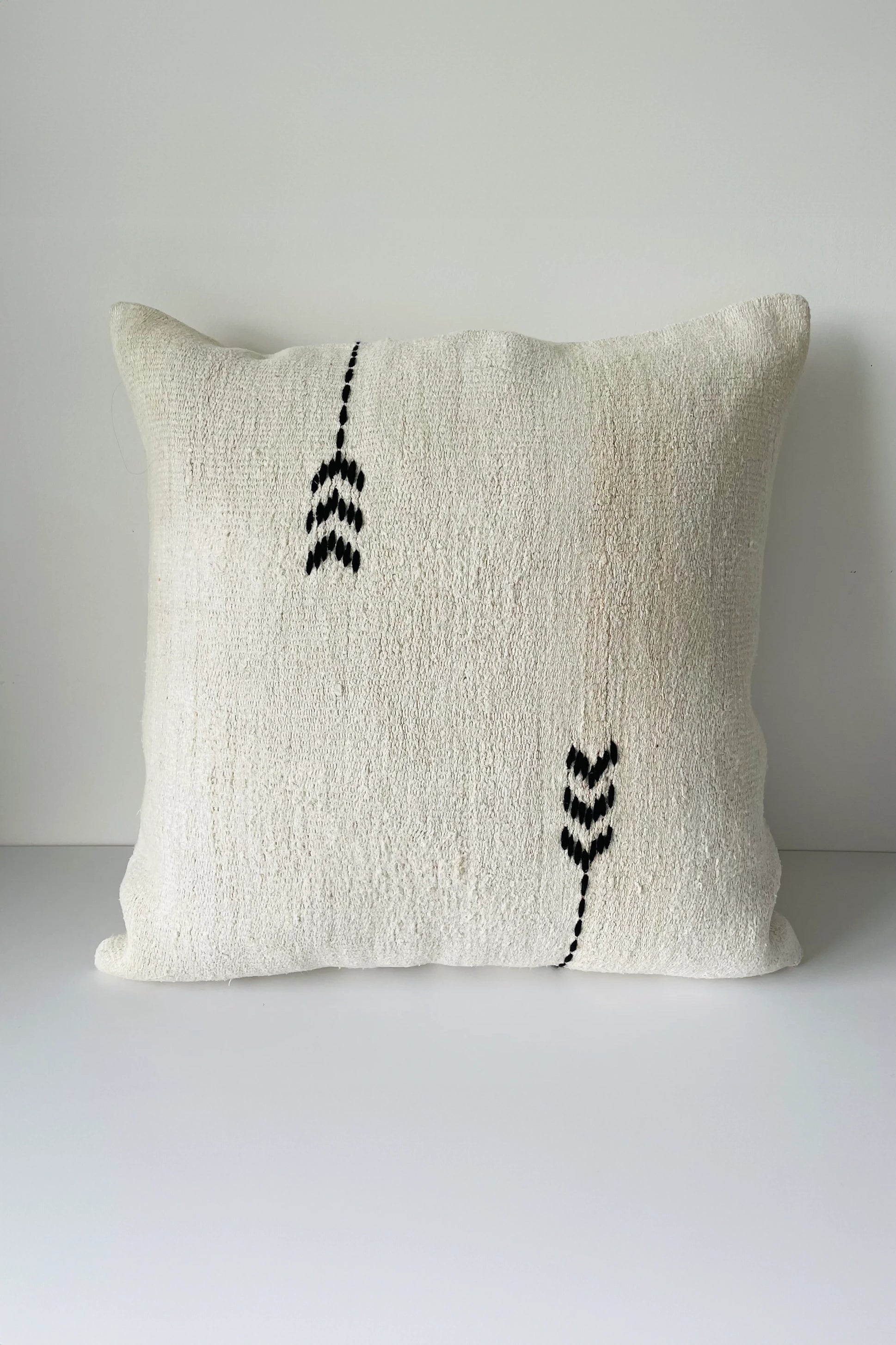 vintage hemp cushion cover feather