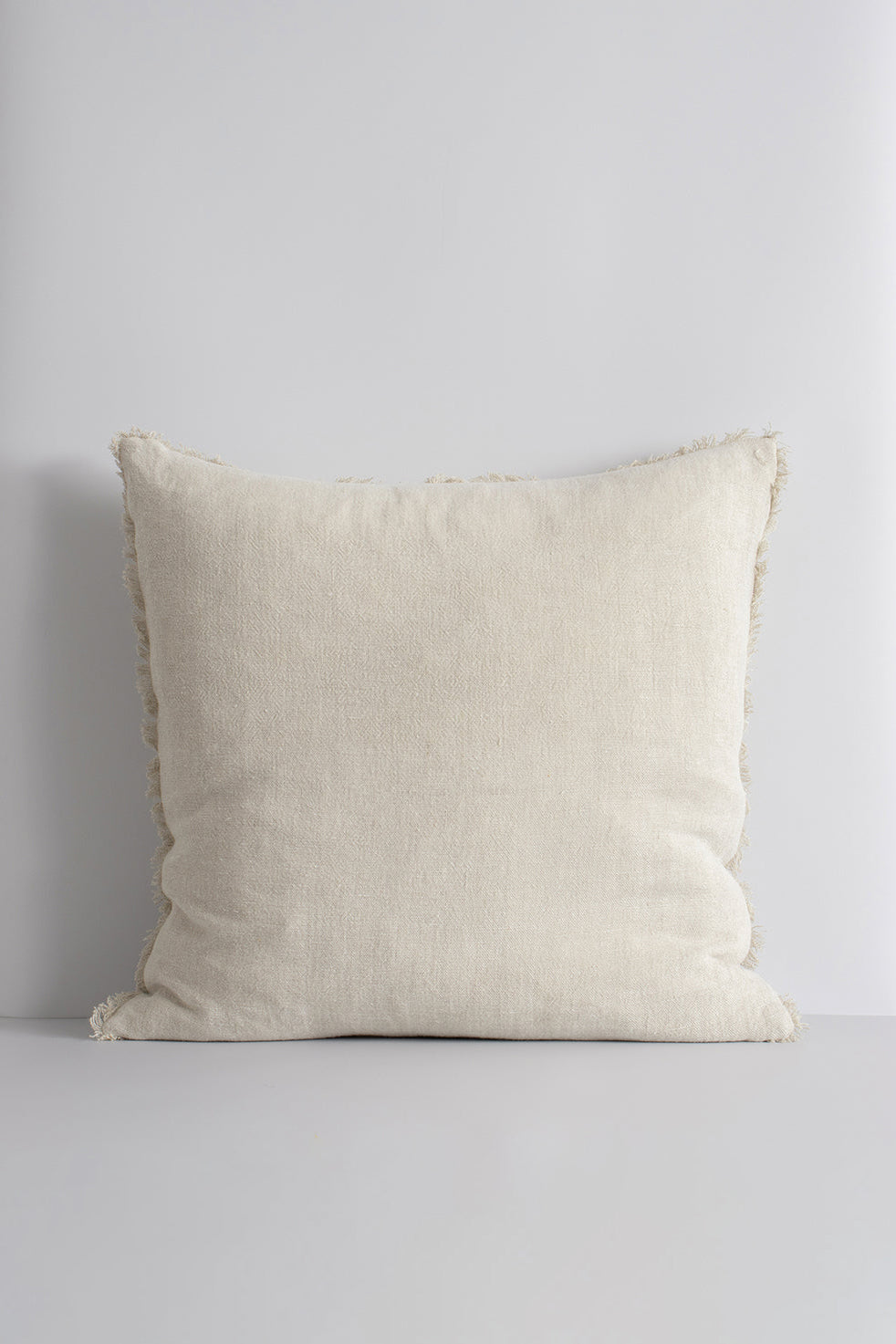 fringe linen cushion cover natural