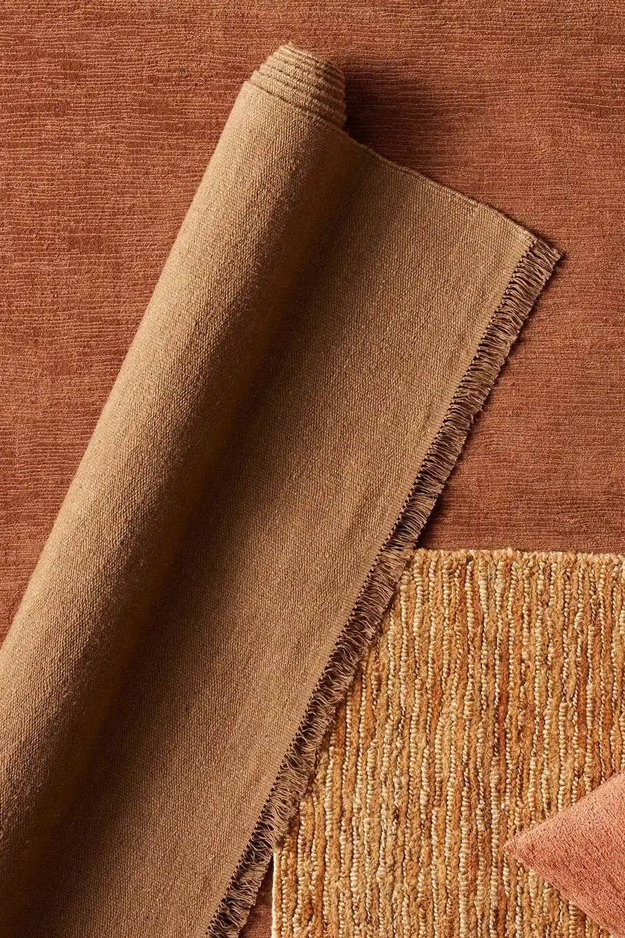 emilio linen floor rug tumeric