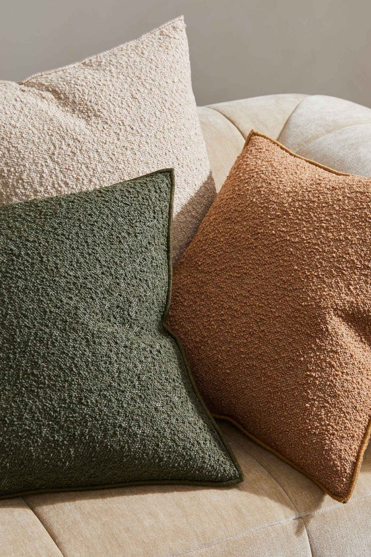boucle cushion cover olive