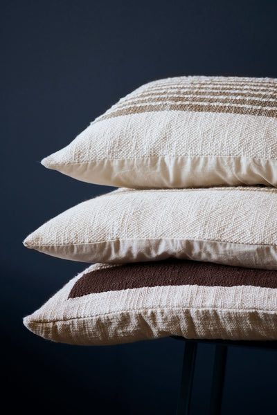 yarn cushion cover ochre