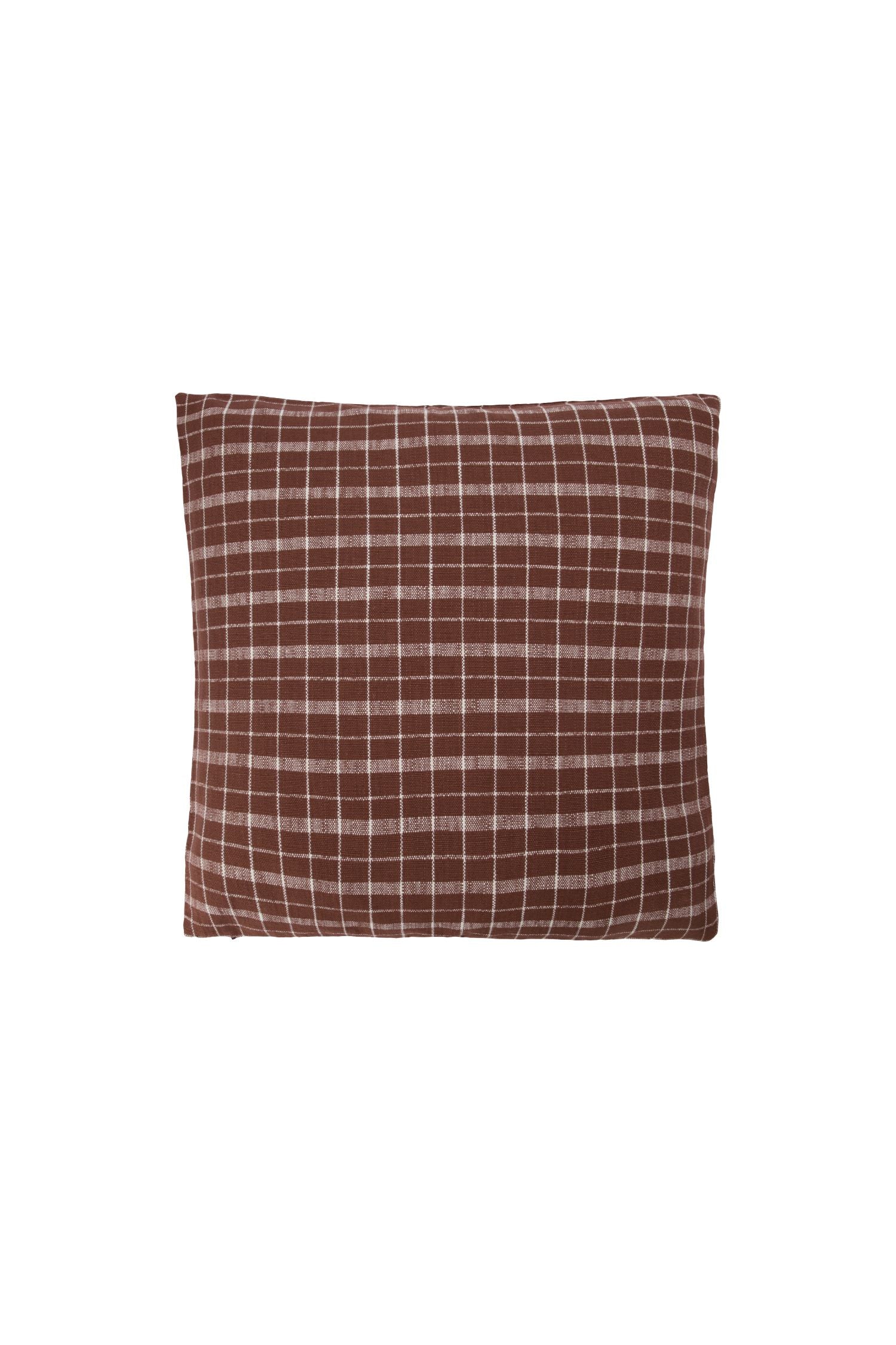 thame cushion cover brown check